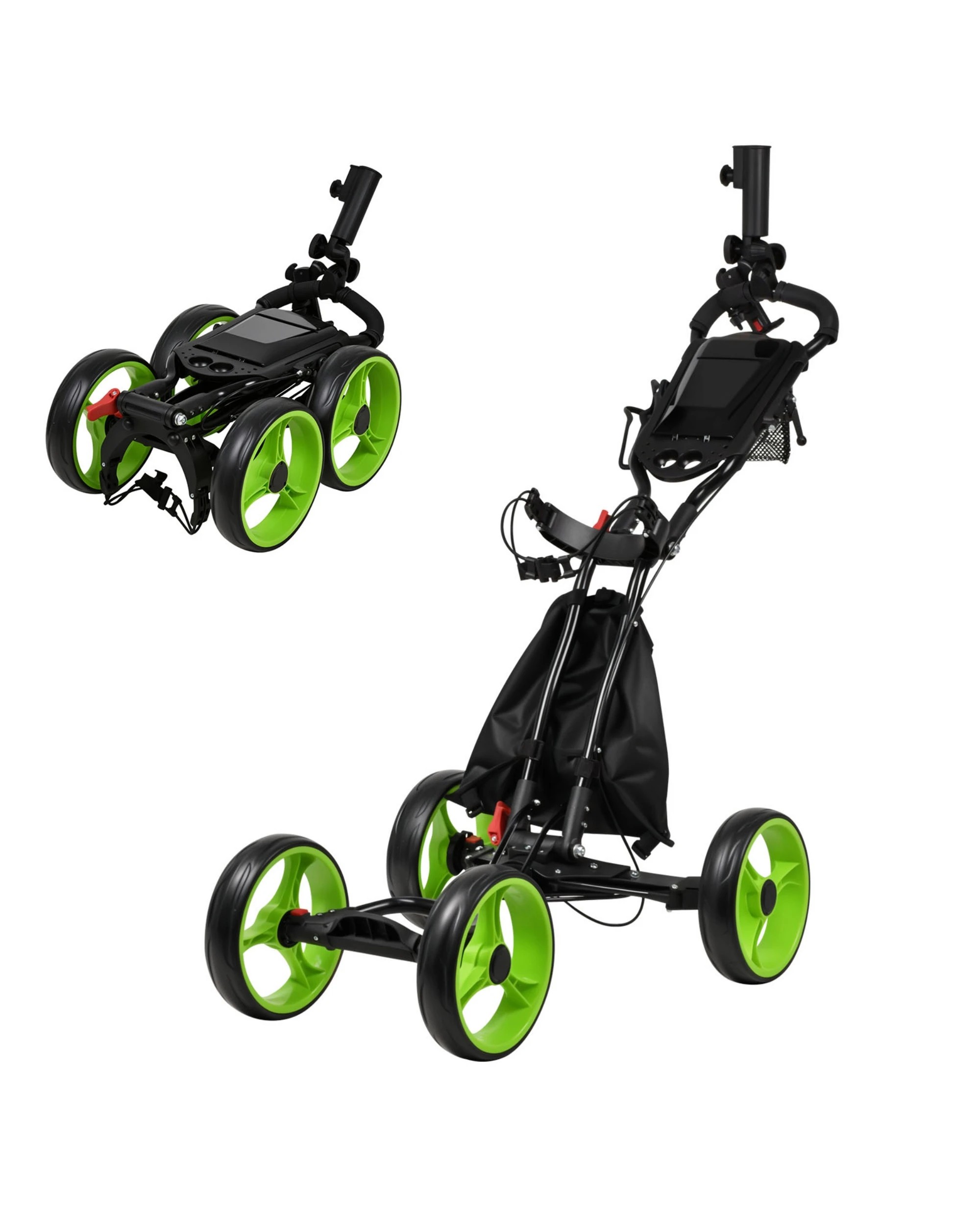 1 Advwin Foldable Golf Push Cart with 4-Wheel - Green, 1 of 6