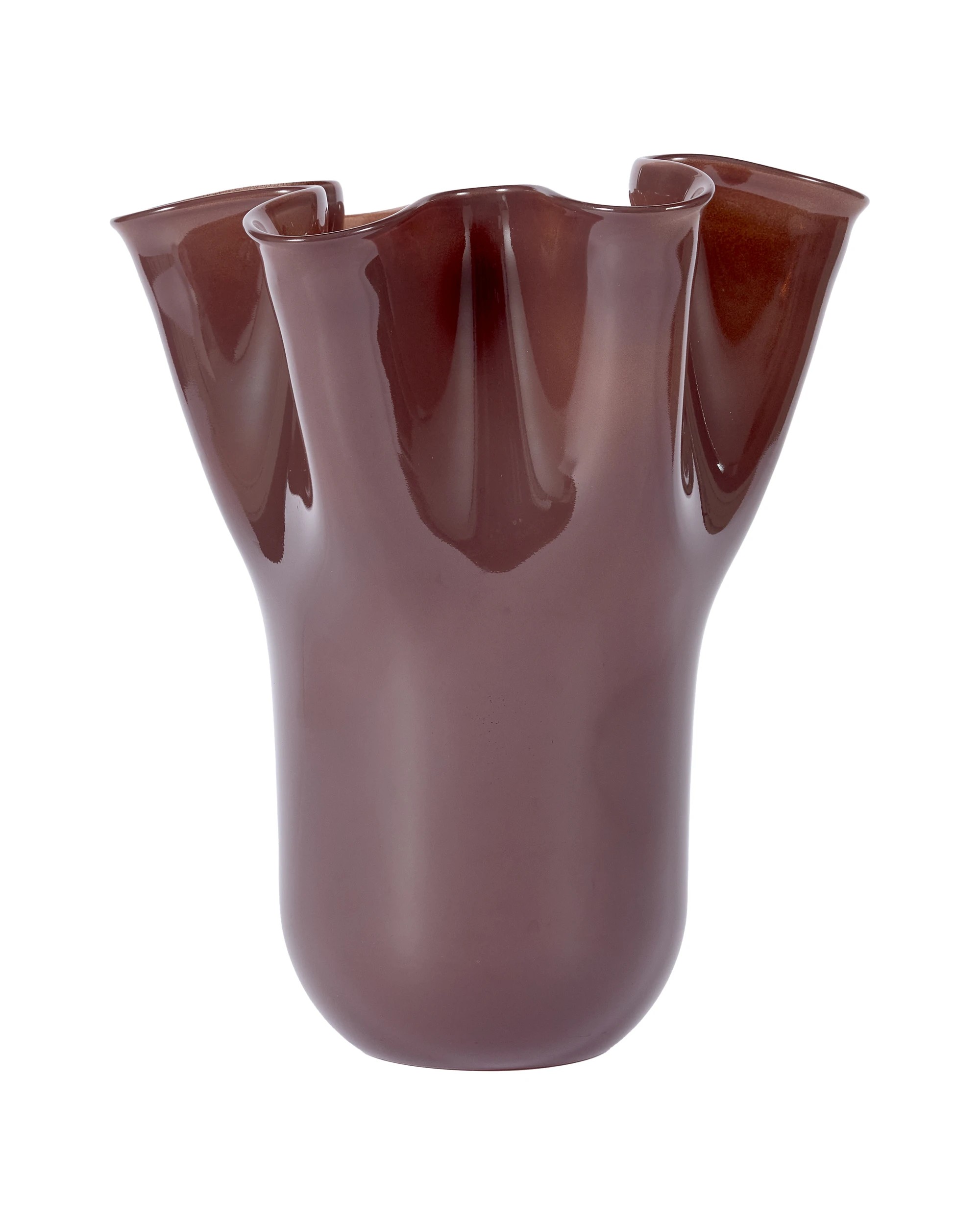 1 Brown Ruffle Glass Vase, 1 of 5
