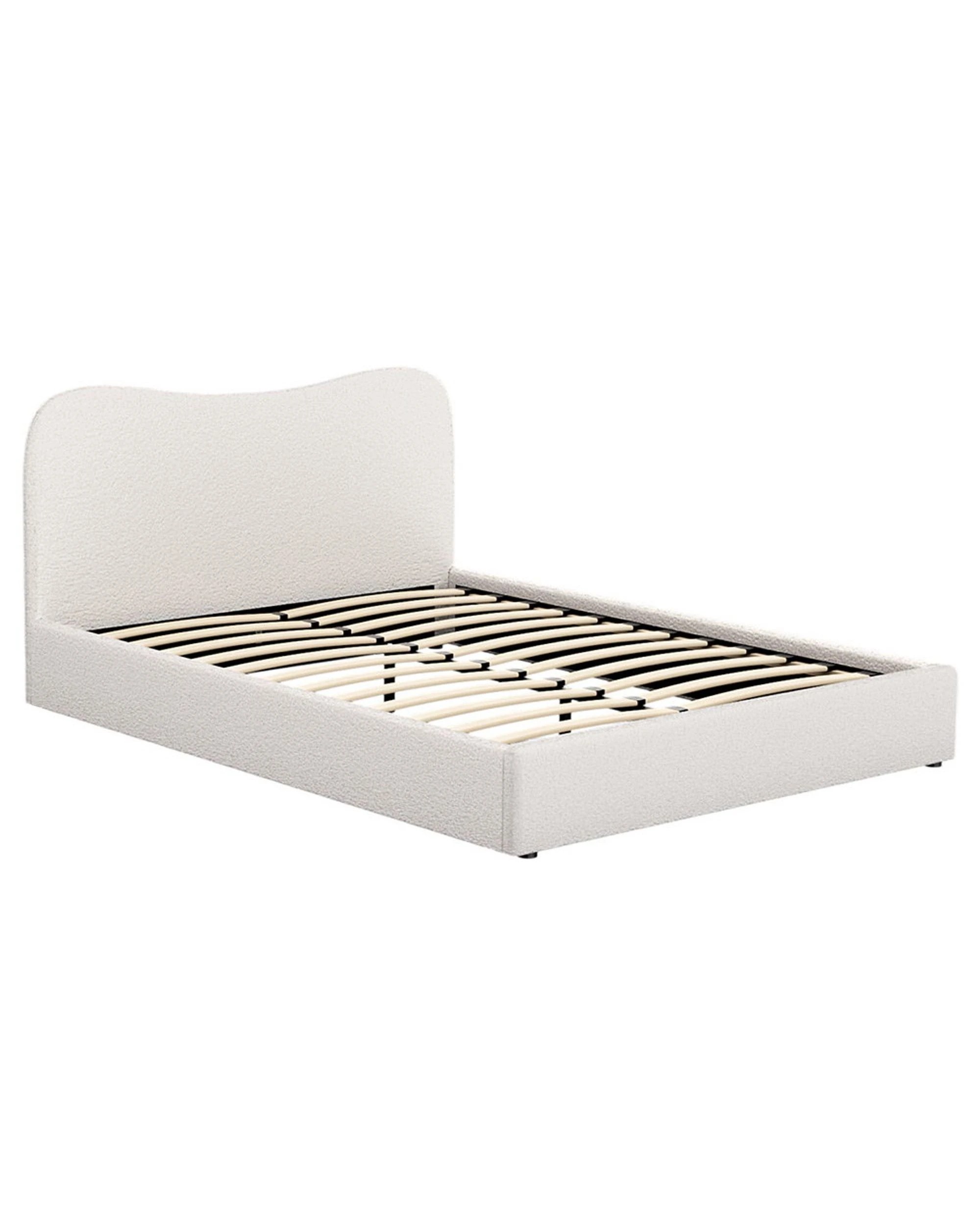 1 Artiss Bed Frame Queen Size Boucle DARA - White, 1 of 4