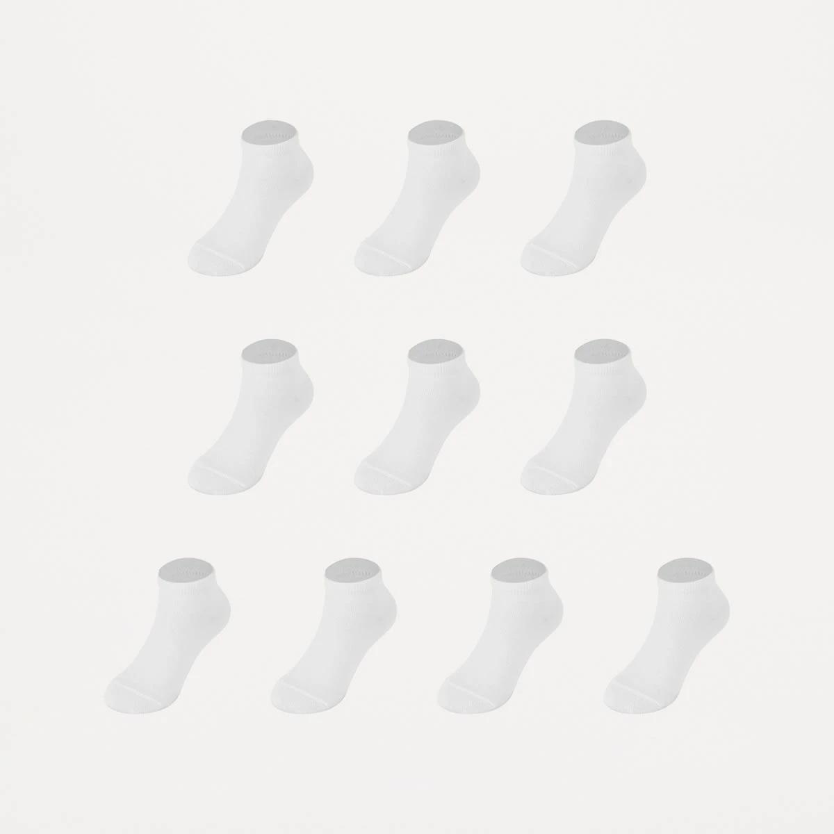 1 10 Pack Trainer Socks White, 1 of 3