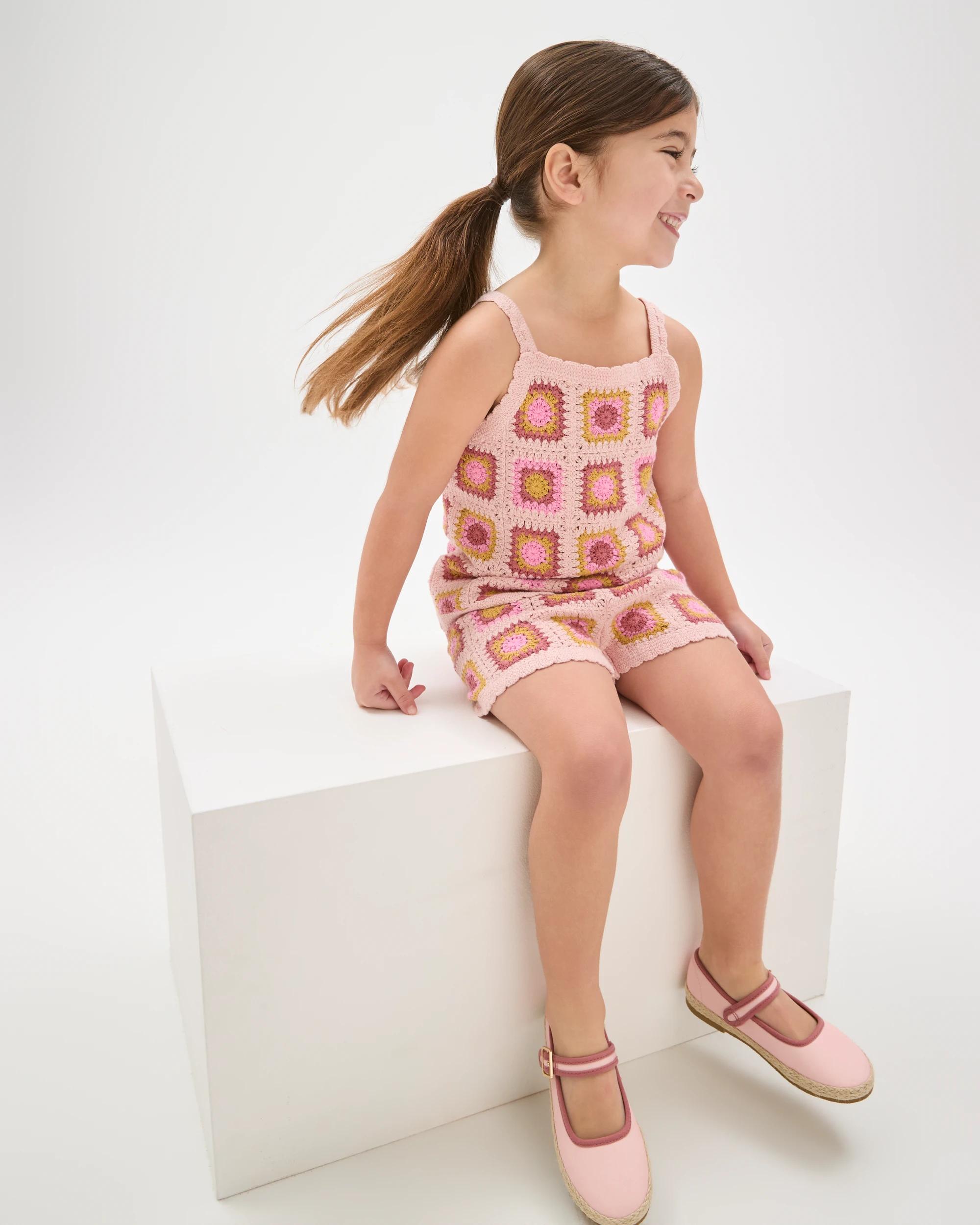 4 Target Kids Australian Cotton Blend Crochet Tank Top and Shorts Set TILE MULTI, 4 of 7