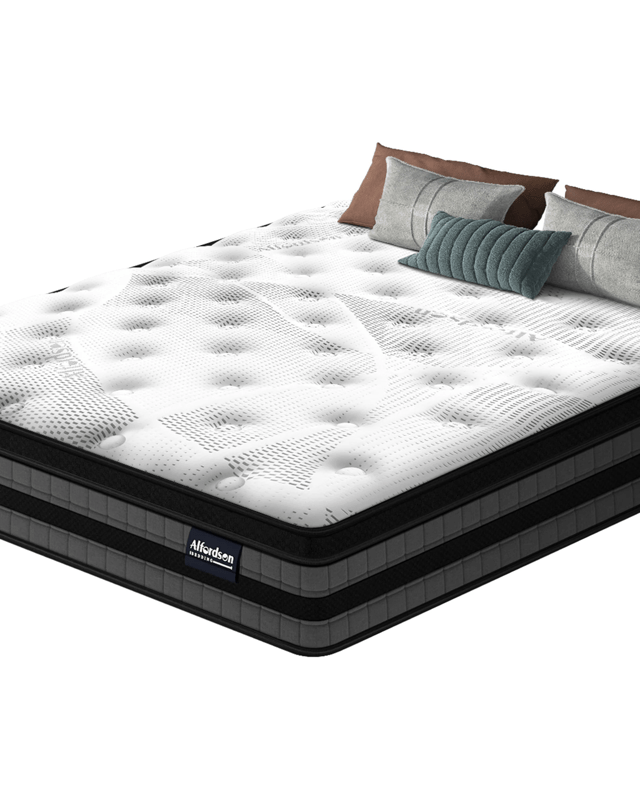 Alfordson Mattress Bonnell Spring Euro Top Medium Firm Memory Foam 22cm - Queen