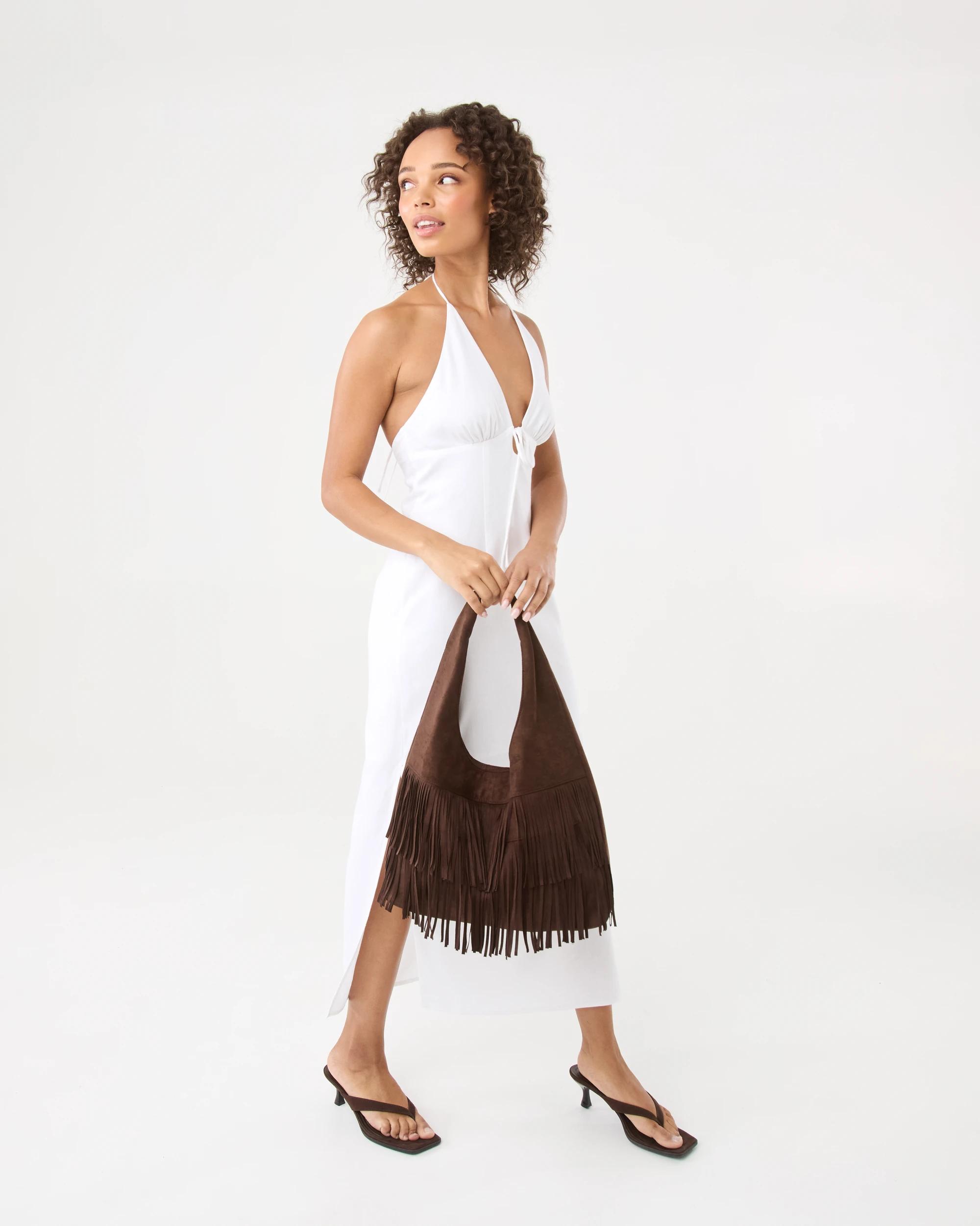 6 Fringe Shoulder Bag Deep Fudge, 6 of 7