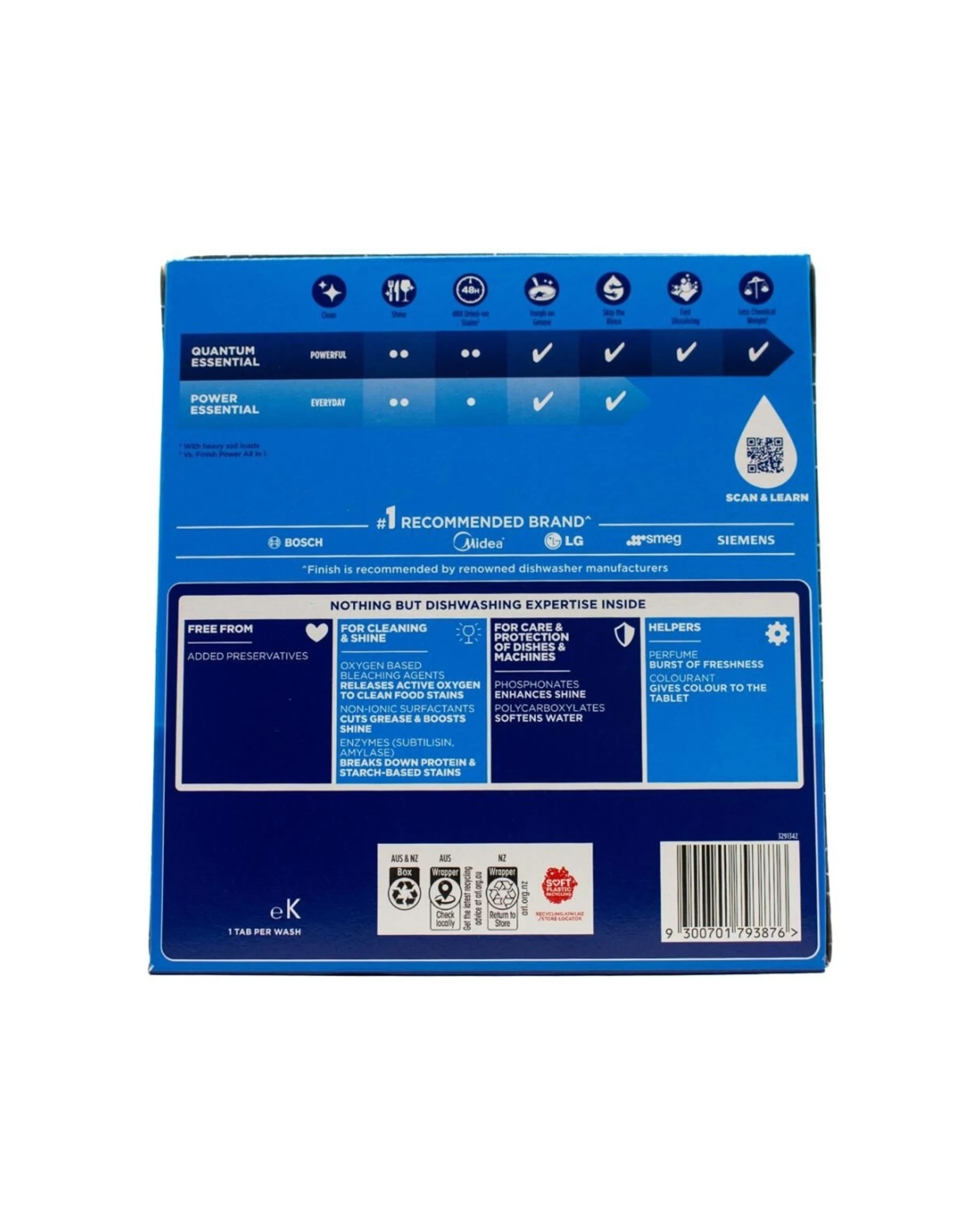 3 Finish 52pc Dishwasher Tablets - Powerball Tablets - Lemon Dishwasher Tablets, 3 of 5