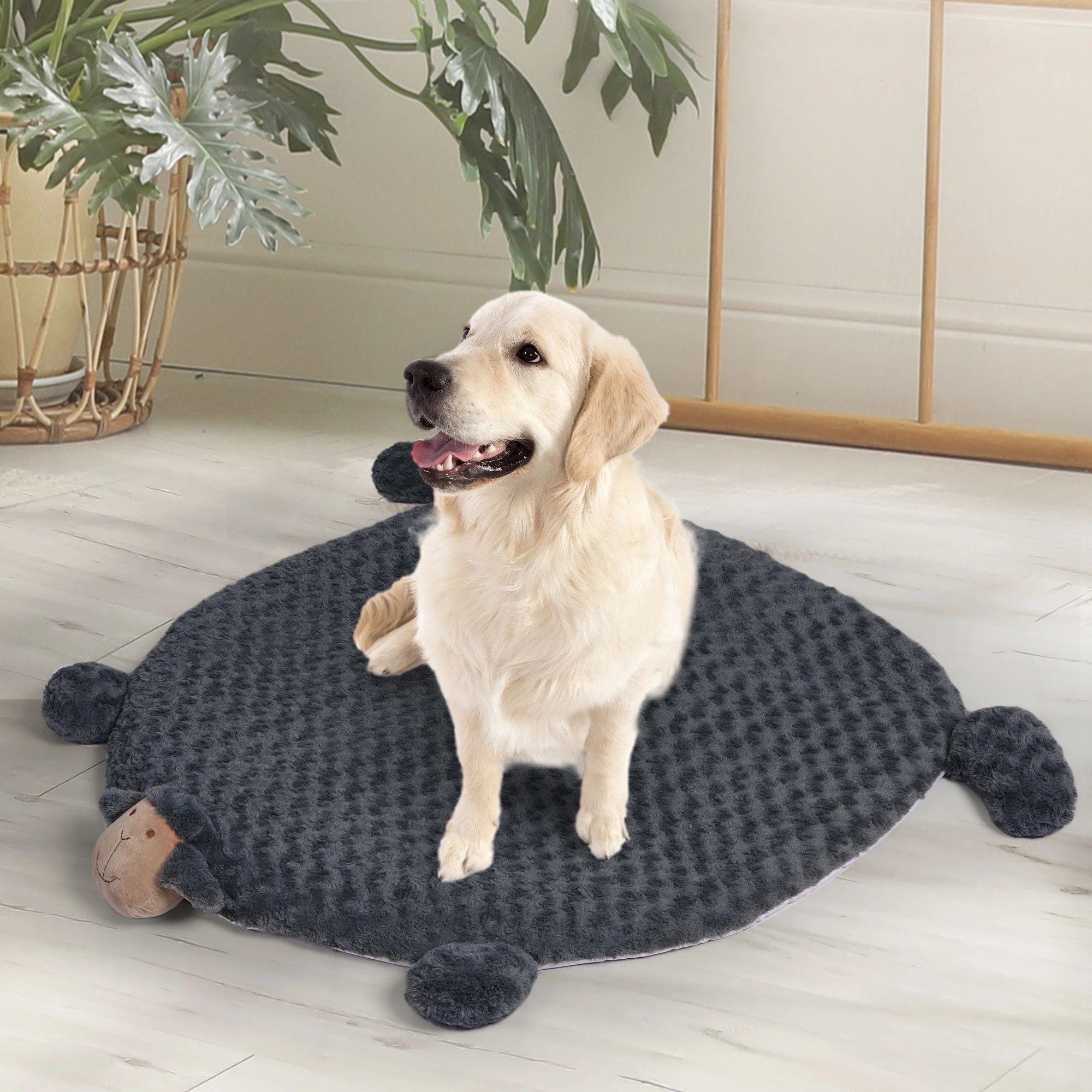 3 Pawz Medium Pet Calming Bed With Squeaky Toy Charcoal, 3 of 3