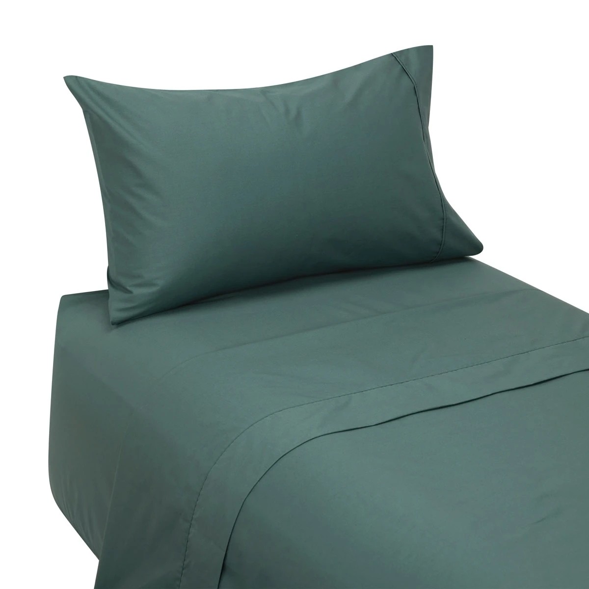 5 225 Thread Count Cotton Rich Sheet Set - Single Bed, Teal, 5 of 6