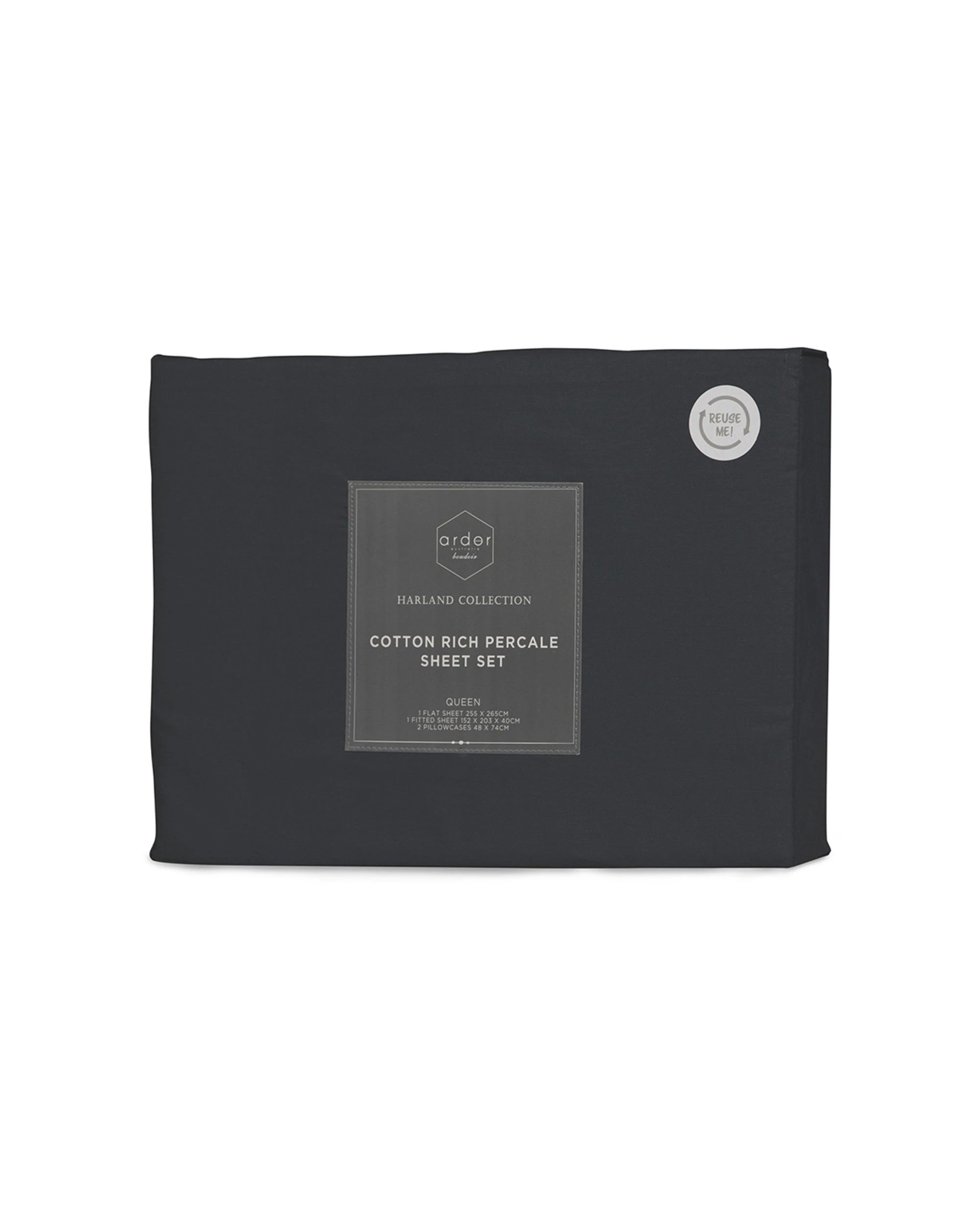 2 Ardor Boudoir 225TC Cotton Rich Polyester Breathable Complete Bedding Sheet Set - Single Bed - Charcoal, 2 of 2