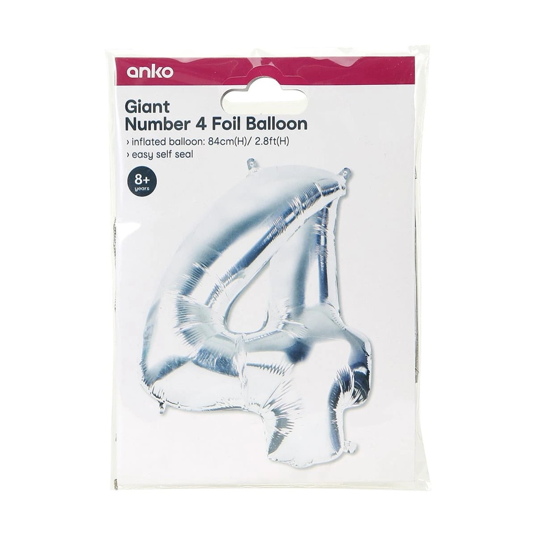 5 Giant Number 4 Foil Balloon, 5 of 5