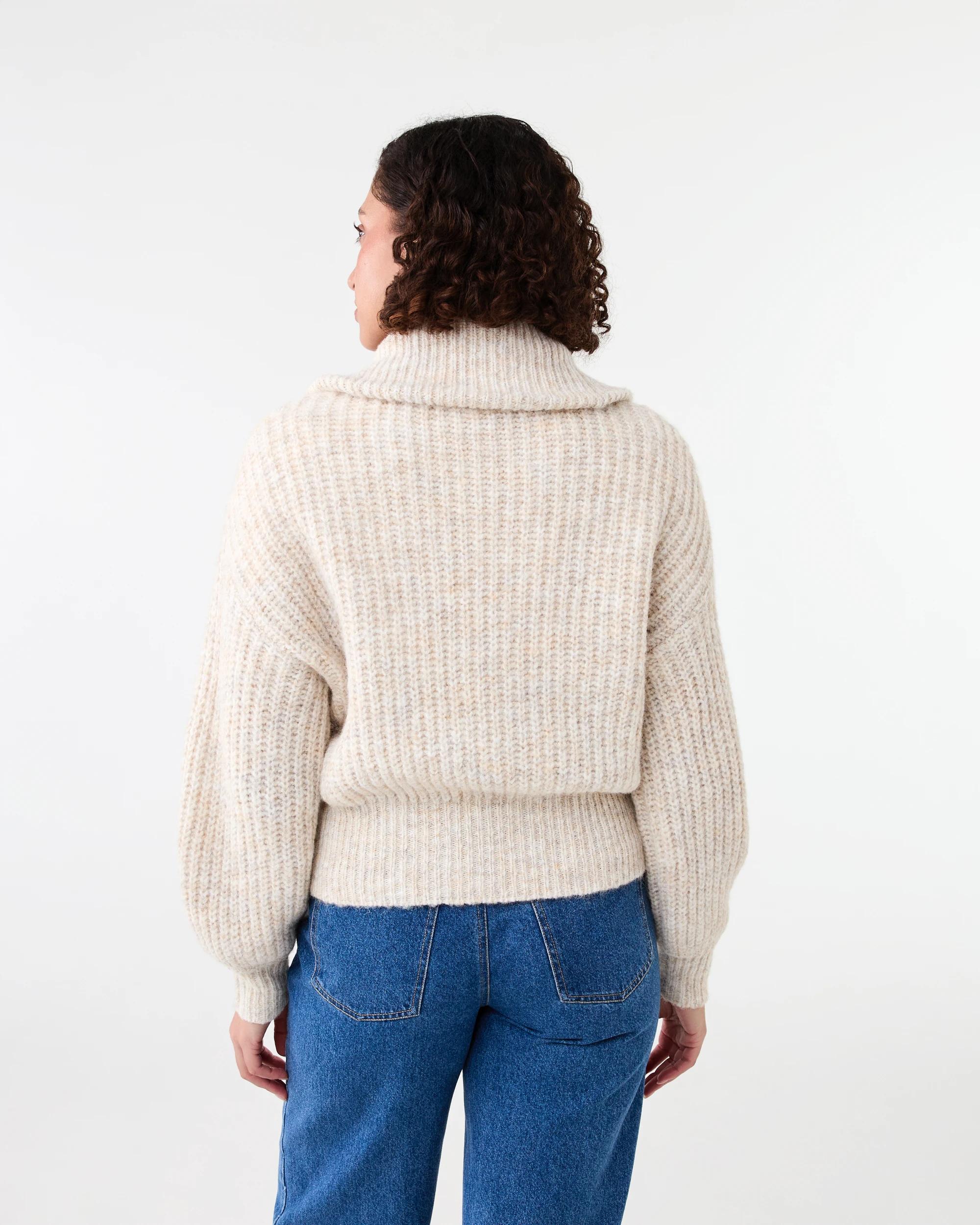 4 Fisherman Rib Knit Bomber Bge Otml, 4 of 8