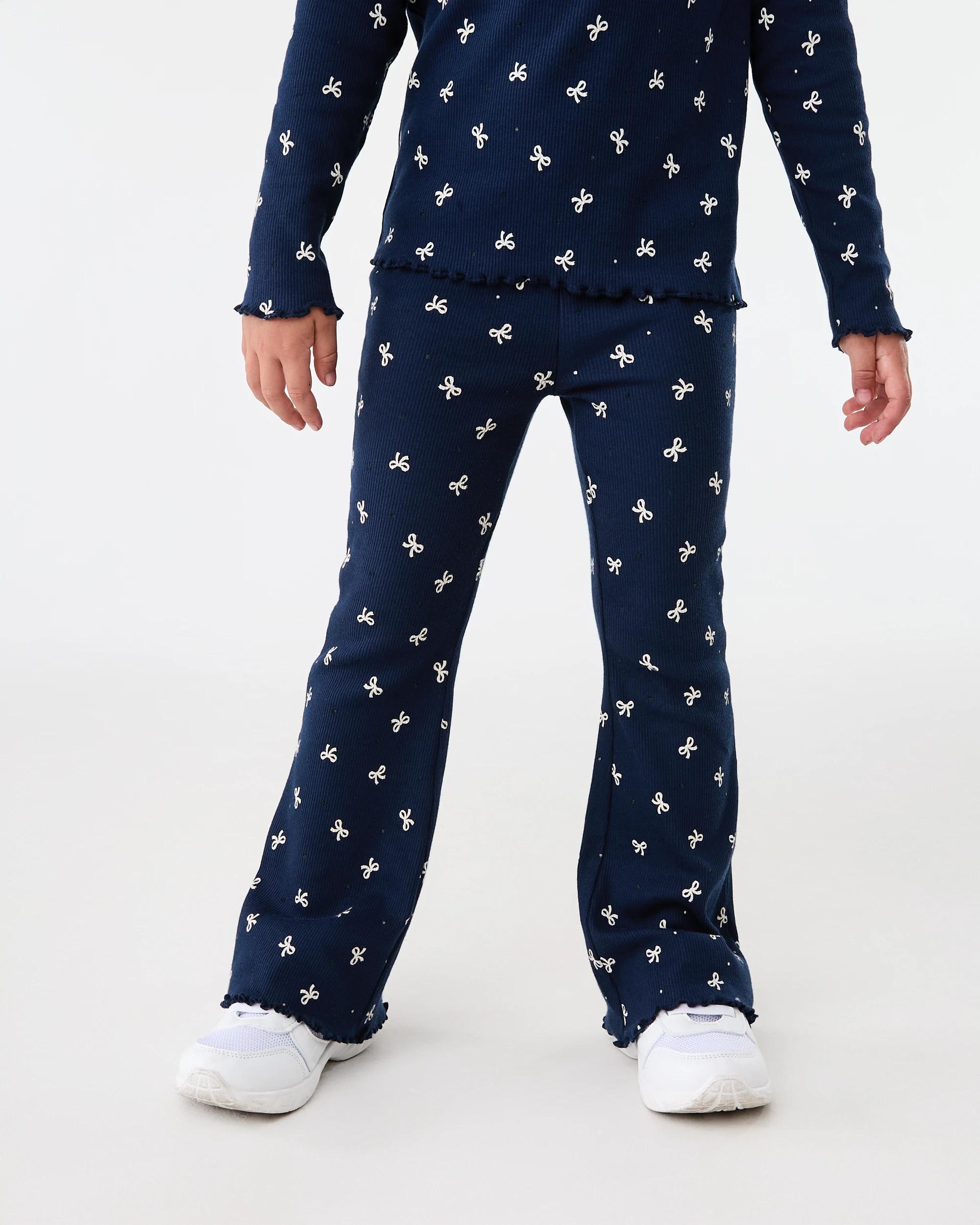 1 Rib Flare Leggings Nvy Bow, 1 of 4