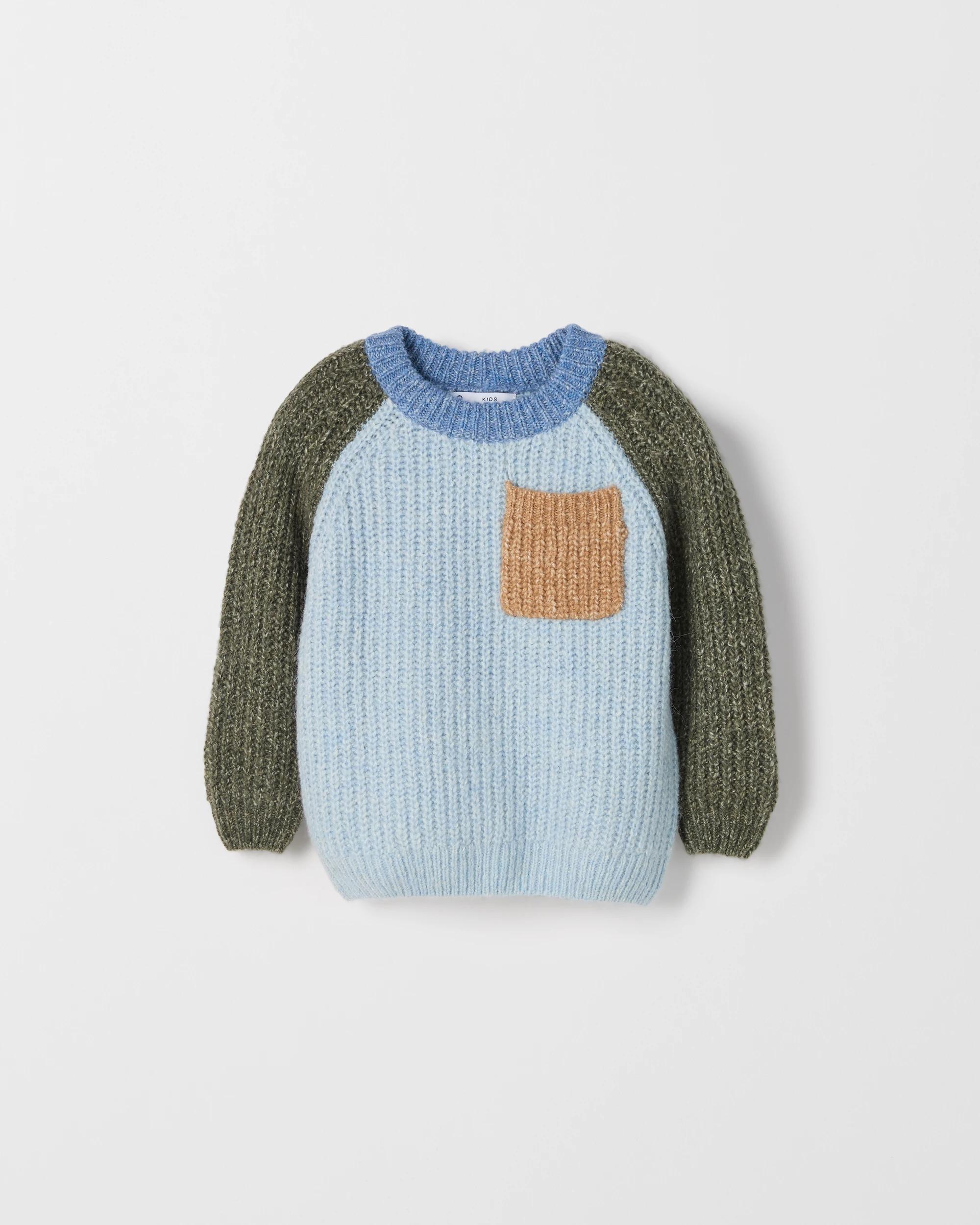 1 Target Kids Colour Block Long Sleeve Knit Top MULTI, 1 of 2