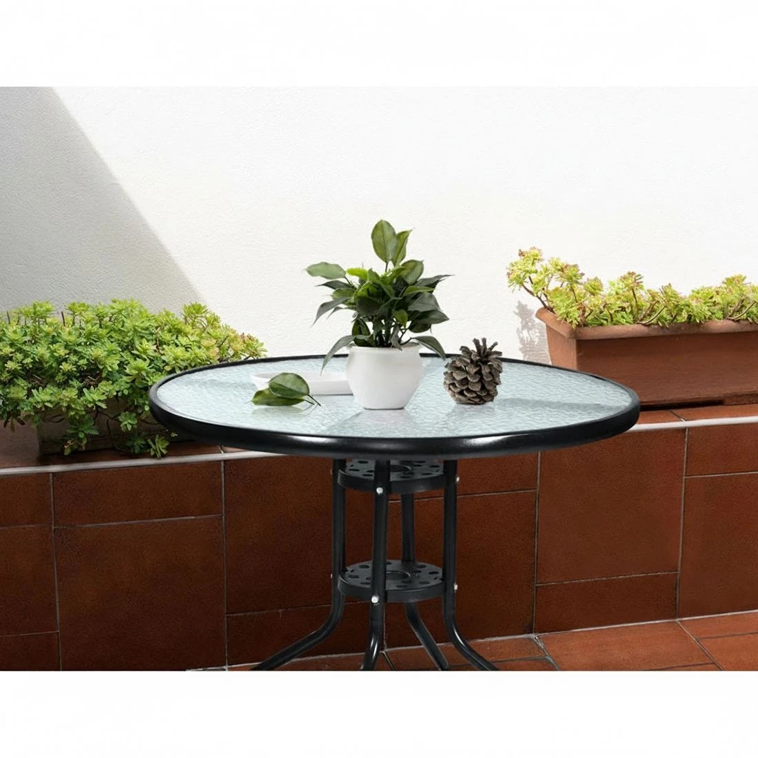 4 Gardeon 3PC Bistro Set Outdoor Furniture Rattan Table Chairs Cushion Patio - Black, 4 of 5