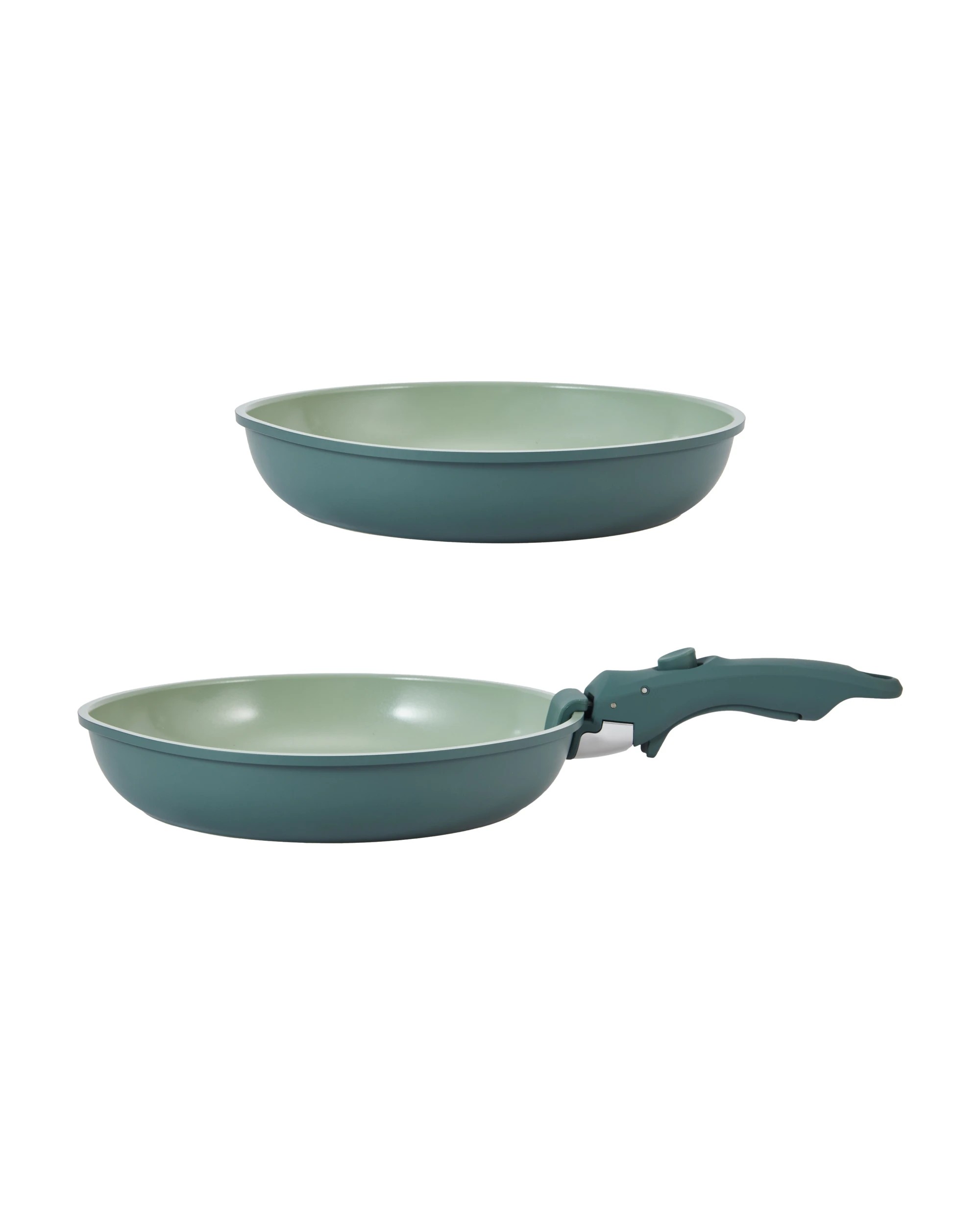 5 3 Piece Ceramic Cookware Set with Detachable Handle - Green, 5 of 9