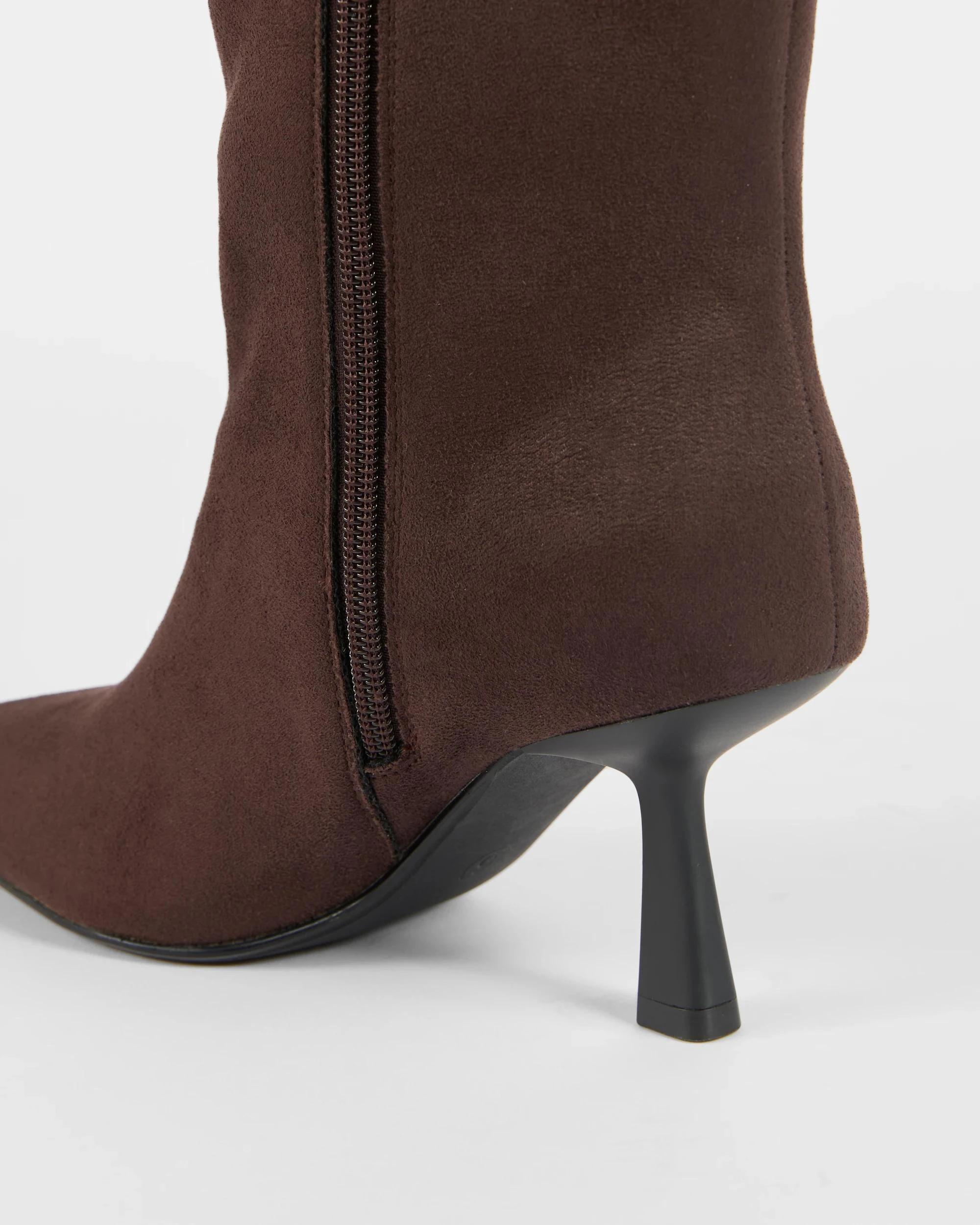 3 Target Woman High Heel Long Boots - Scarlet STRAIGHT CHOC FX SUEDE, 3 of 3