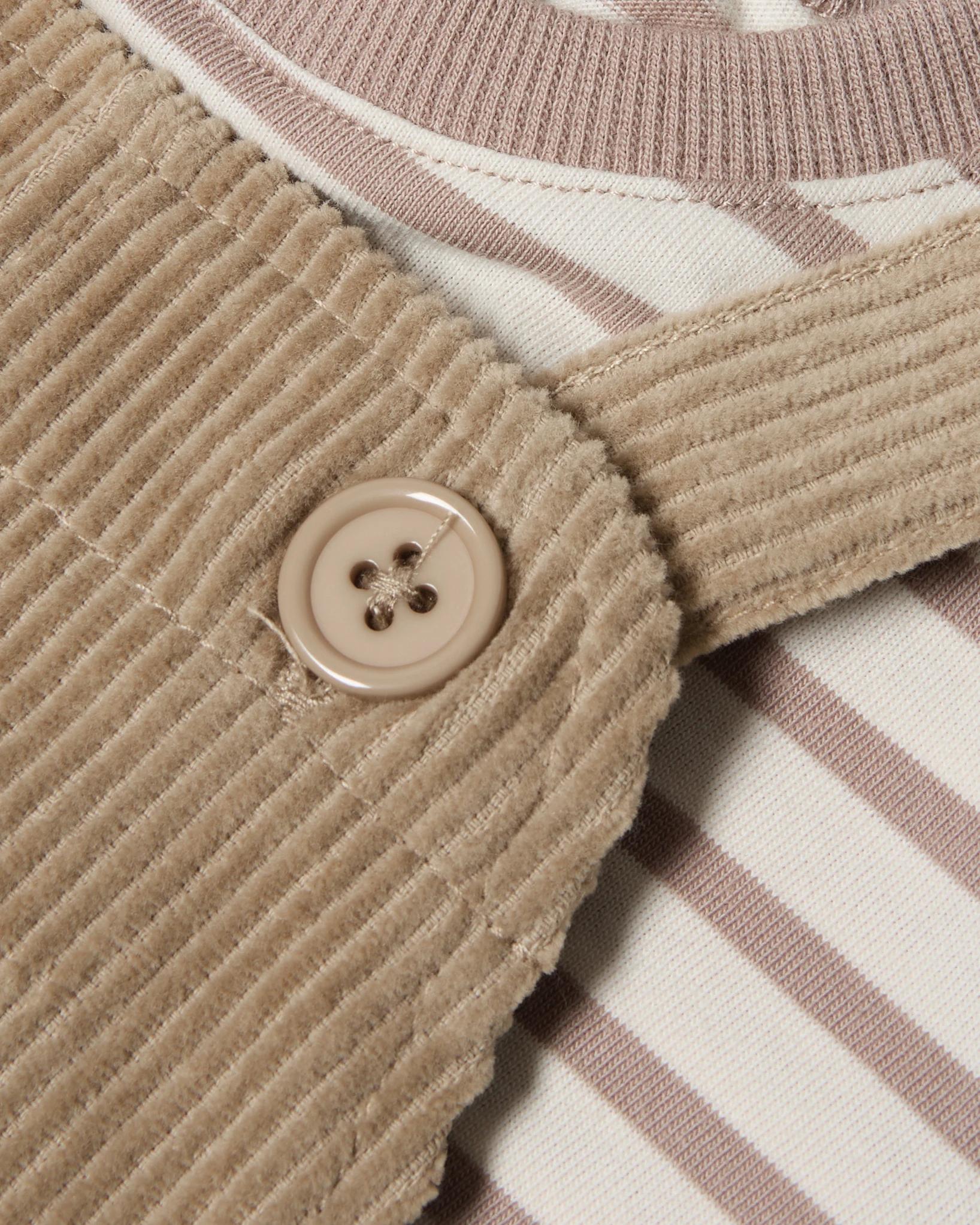 6 Cotton Long Sleeve Corduroy Dungaree Set Stripe, 6 of 6