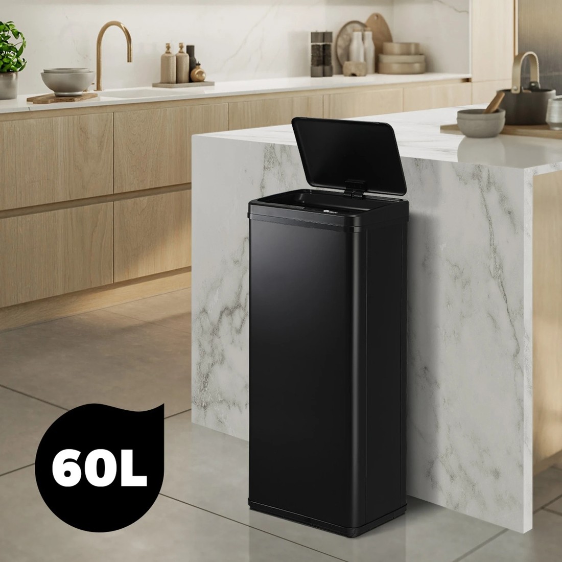 9 Oikiture 60l Motion Sensor Rubbish Bin
 - Black, 9 of 10