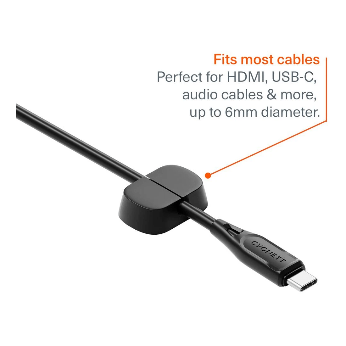 5 Cygnett Tangle Tamer 1 Slot Cable Organser 6 Pack Black, 5 of 7