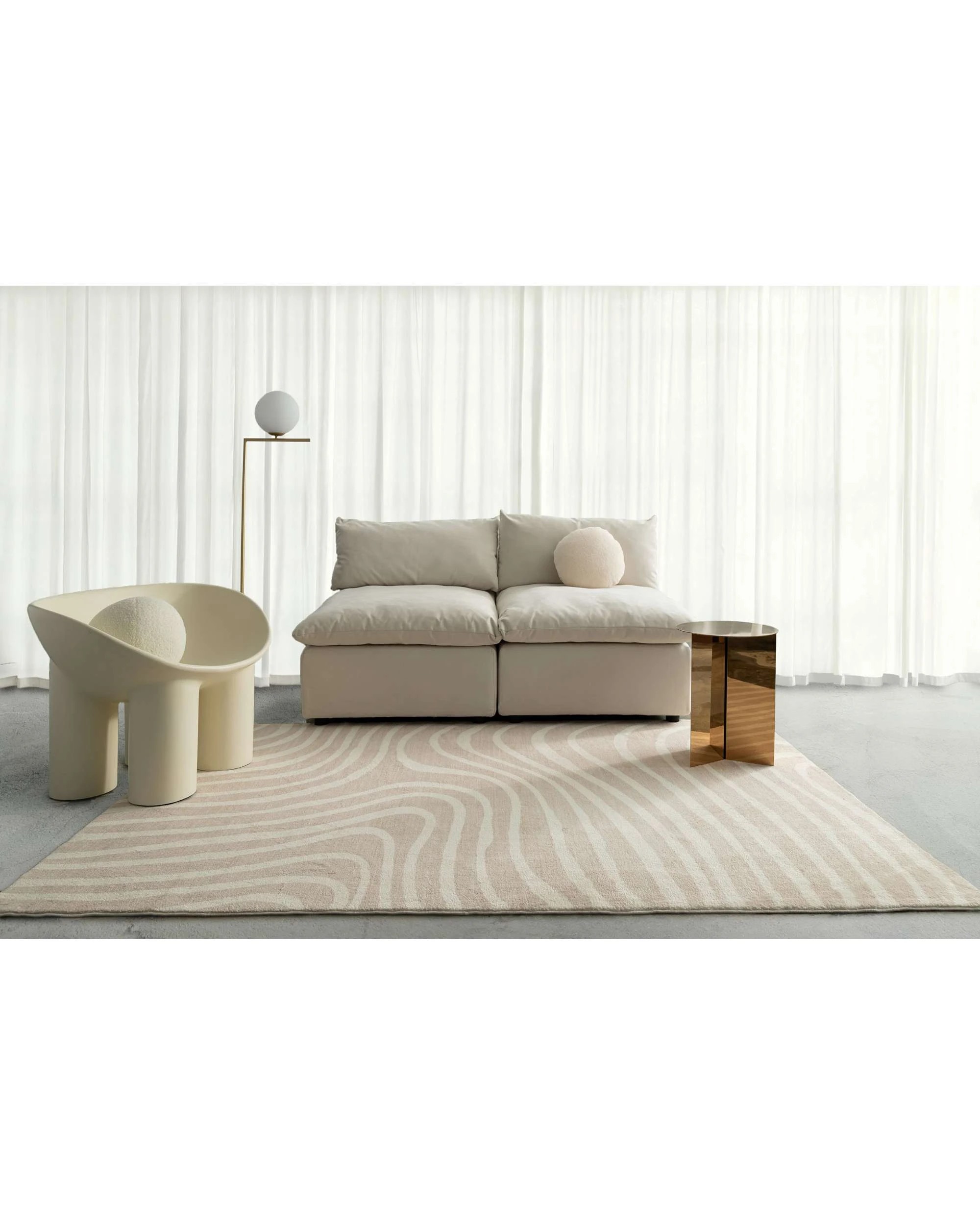 2 Loopsie Glis Lines Washable Rug-230cm x 160cm - Beige, 2 of 7