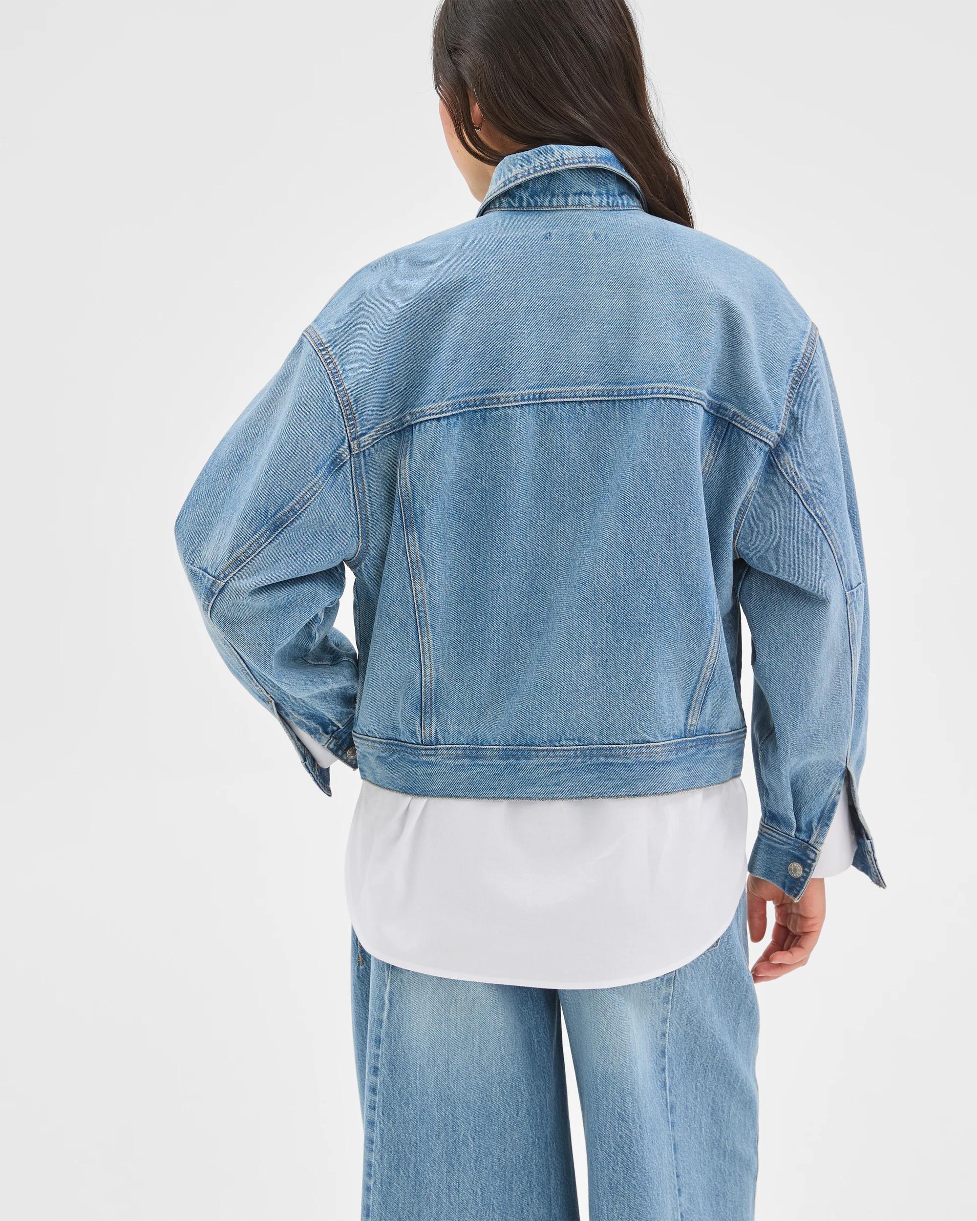 8 Target Denim Cocoon Sleeve Denim Jacket VINTAGE WORN, 8 of 8