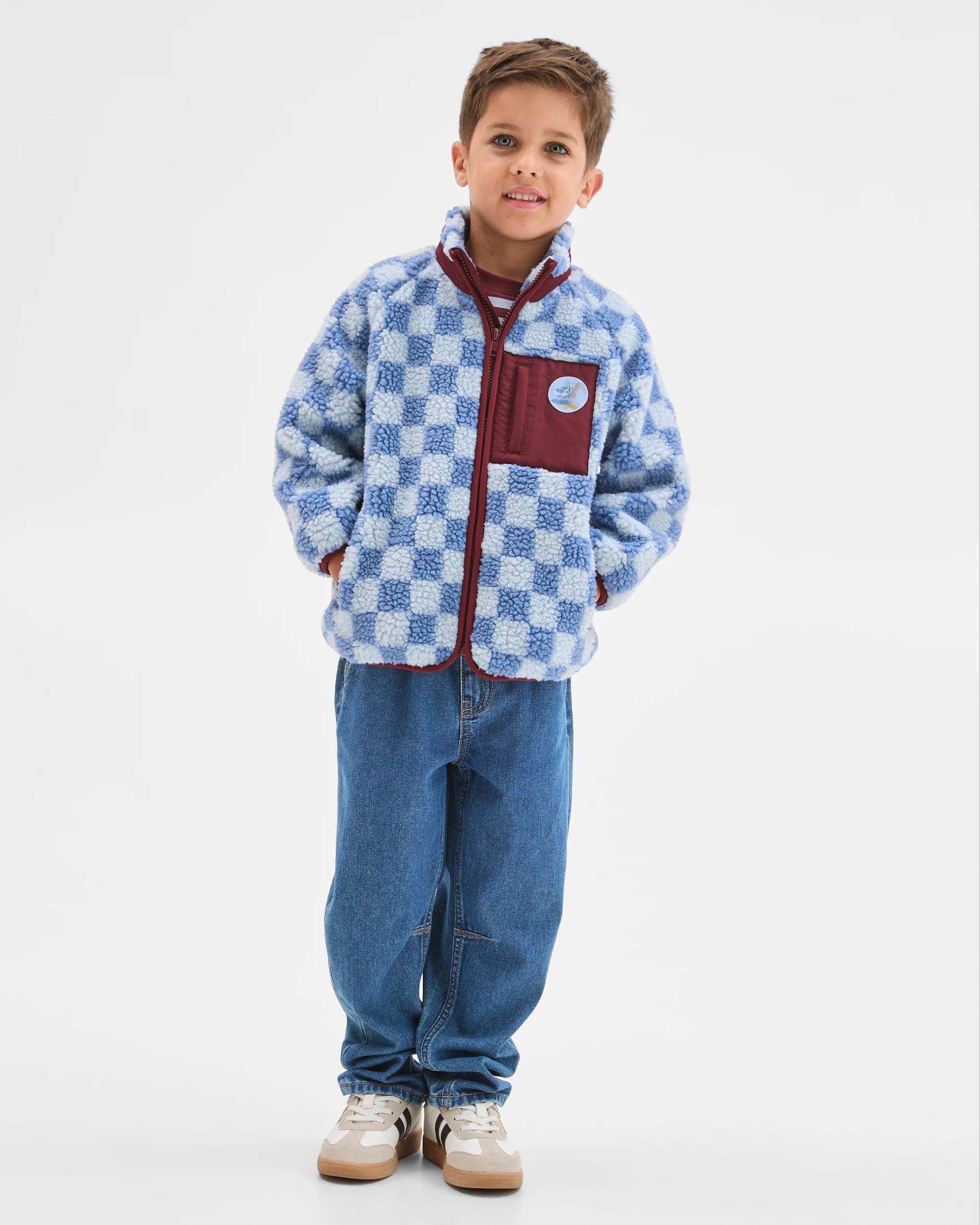 1 Target Kids Teddy Fleece Zip Through Jumper BLUE, 1 of 7
