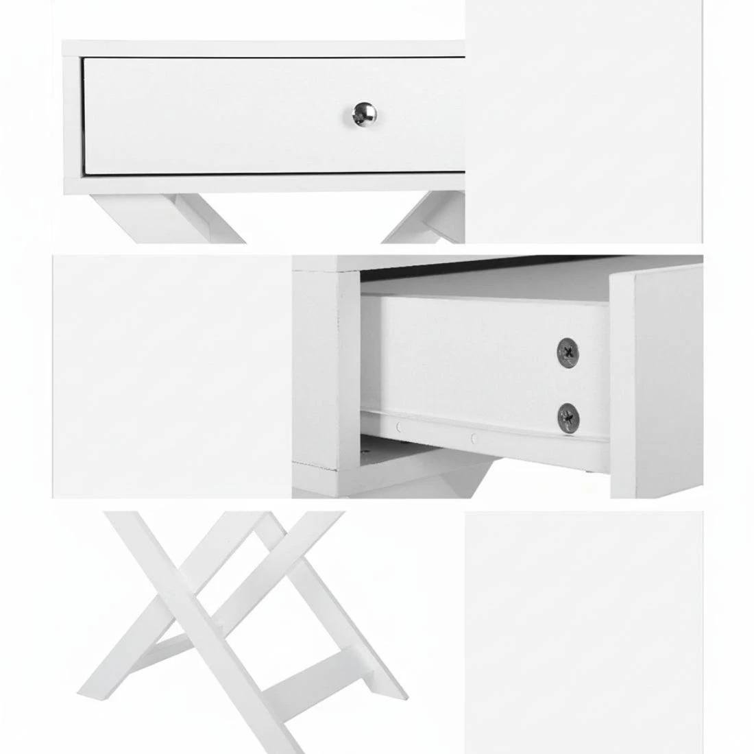 7 Artiss Bedside Table with Drawer - White, 7 of 7