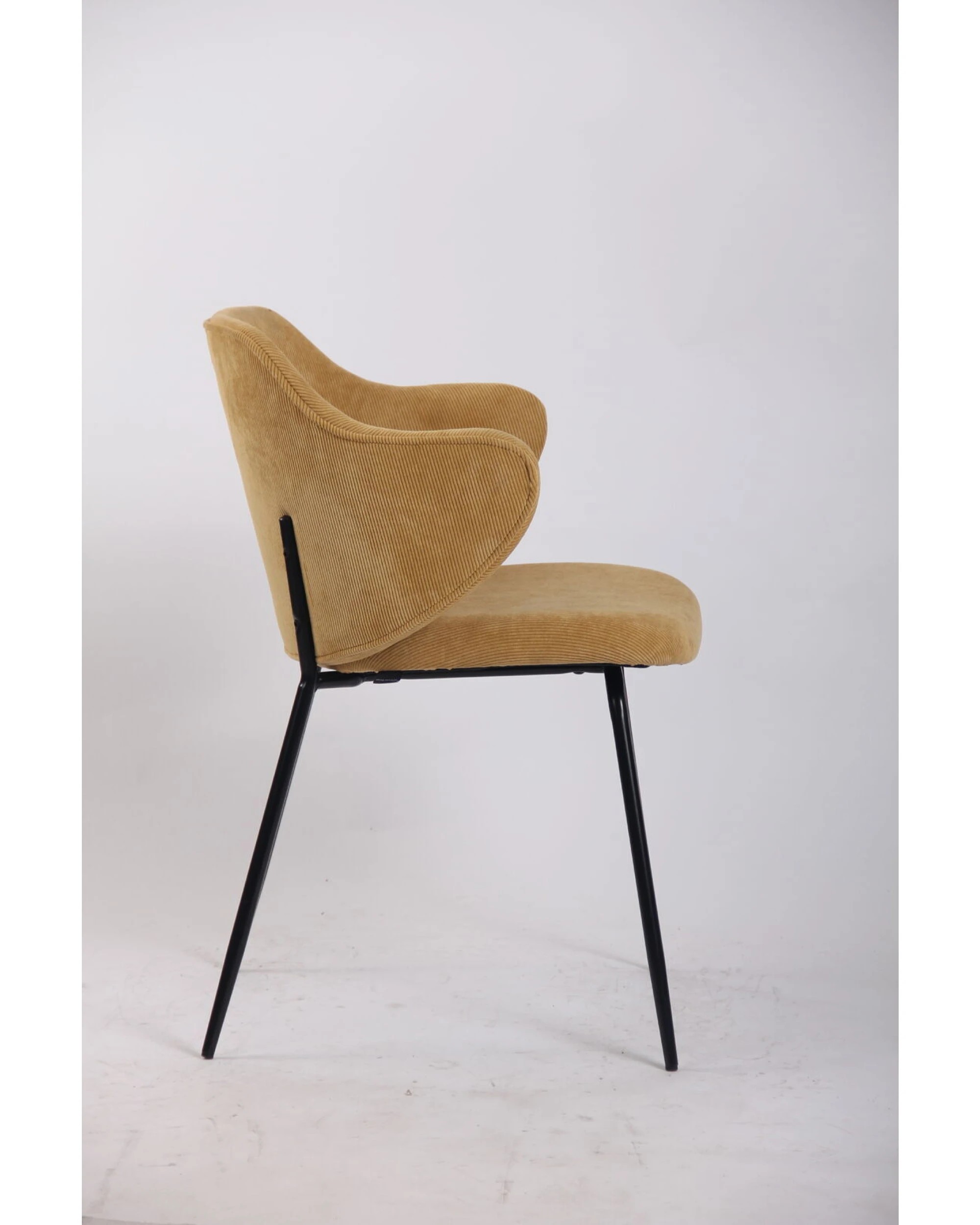 3 BR Home Set of 2 Dining Chairs with Corduroy Upholstery and Metal Legs, 3 of 7