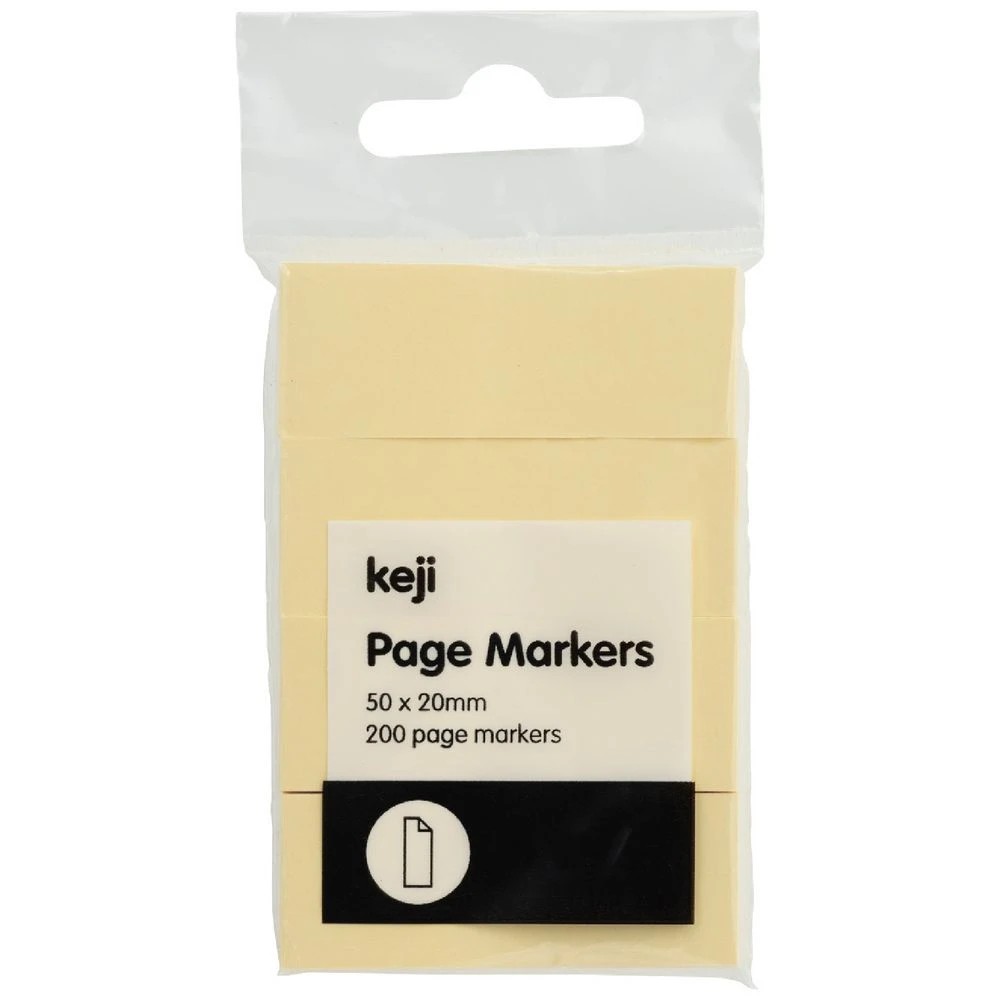 1 Keji Page Markers 20 x 50mm Yellow 4 Pack, 1 of 3