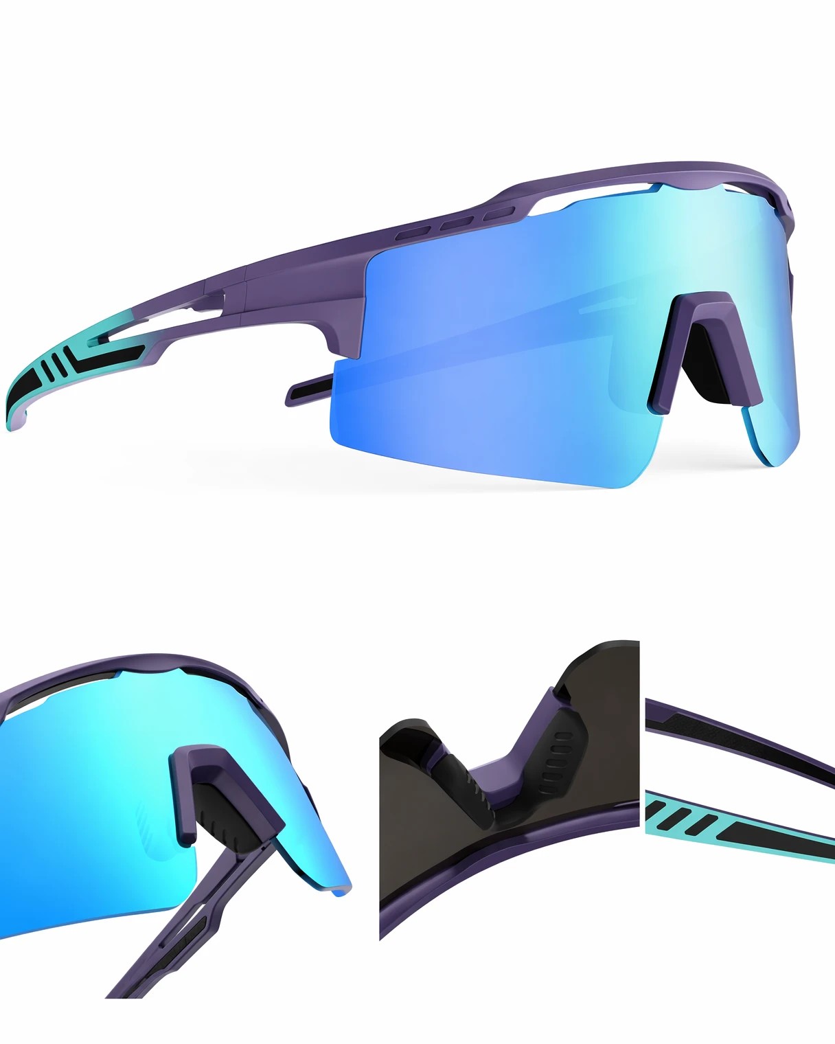 4 OutdoorMaster Adult Polarized UV400 TR90 Sunglasses for Cycling Sports - White, 4 of 9