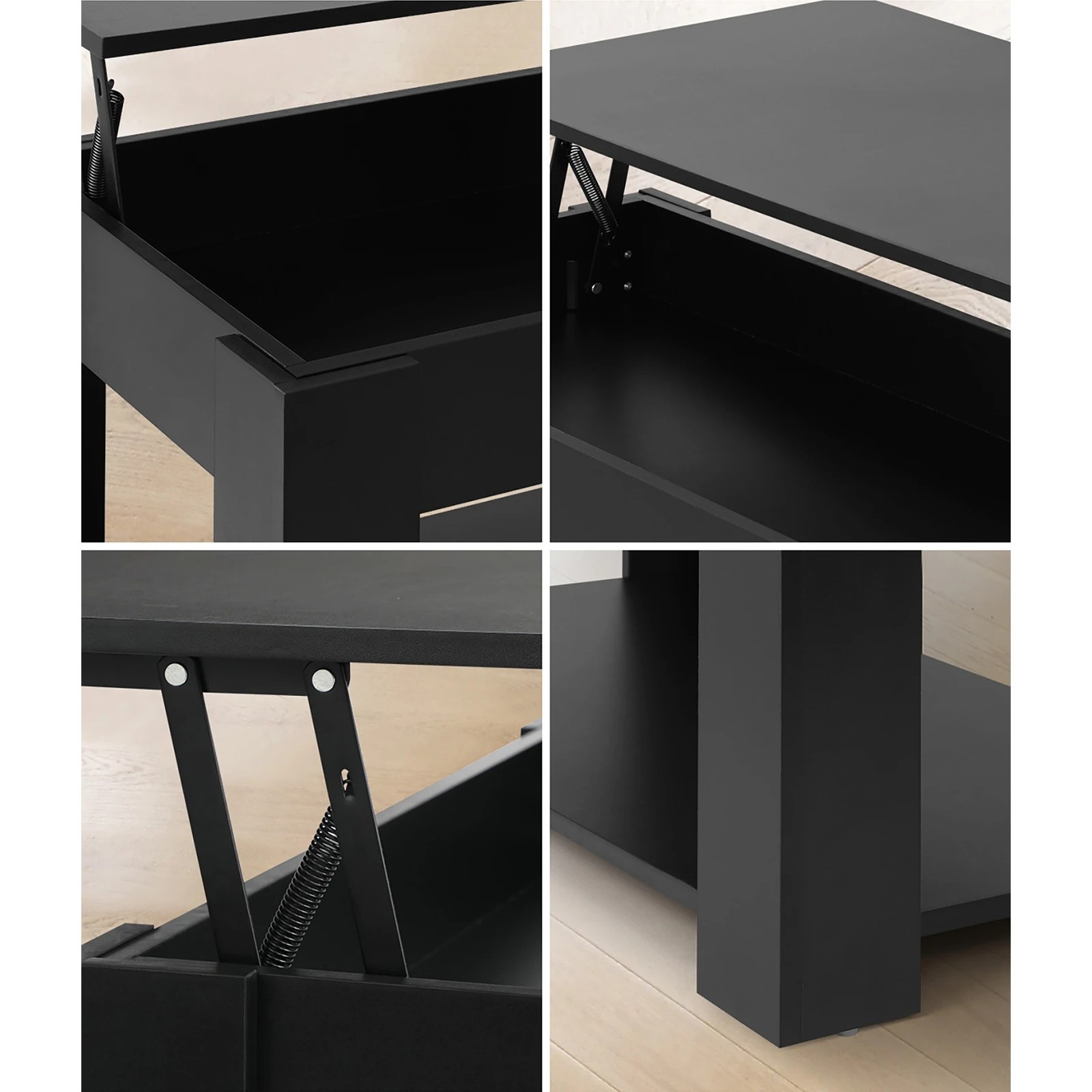 4 Oikiture Coffee Table Lift Up Top Modern Tables Hidden Book Storage
 - Black, 4 of 10
