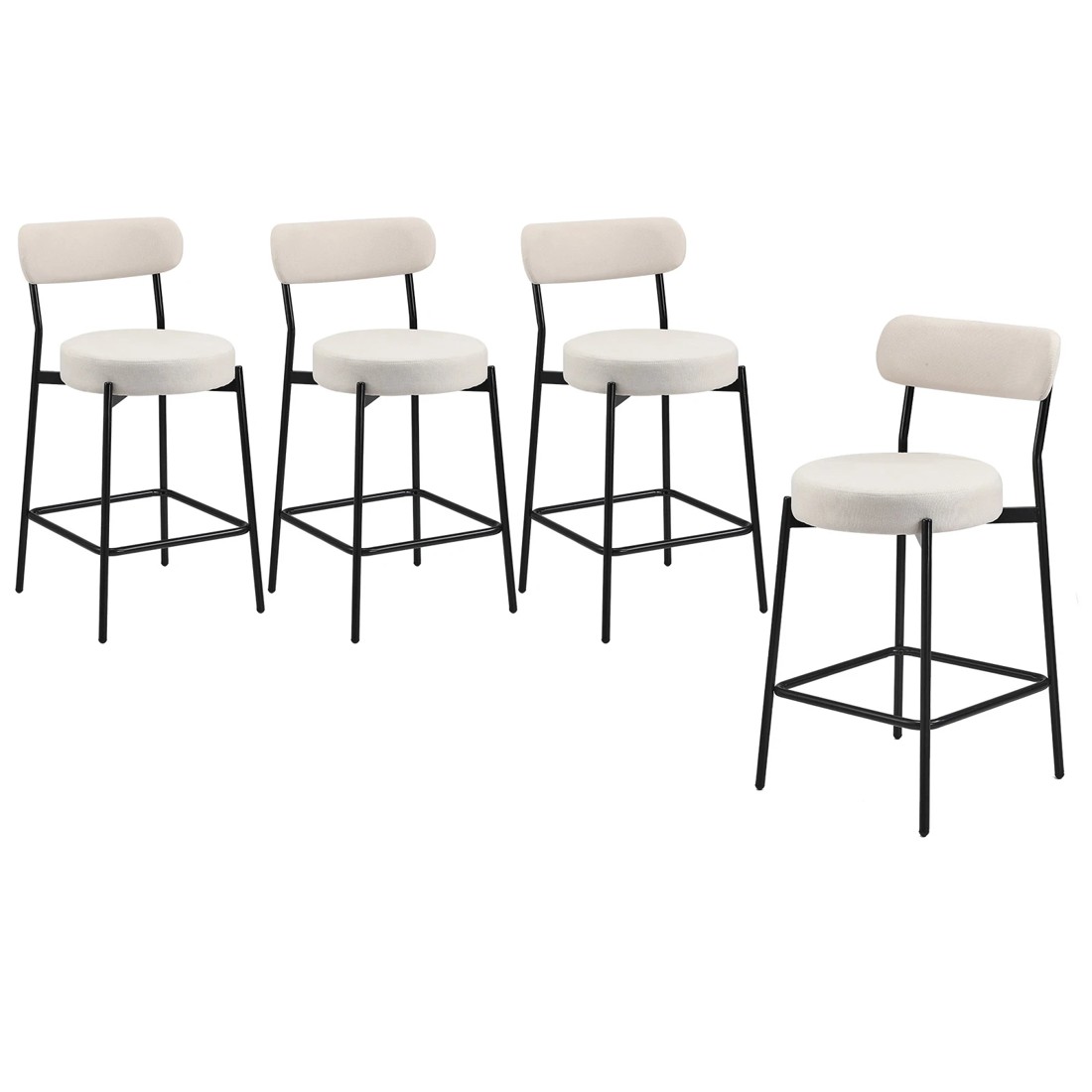 1 Oikiture 4x Bar Stools Kitchen Dining Chairs Counter Stool
 - Beige, 1 of 10