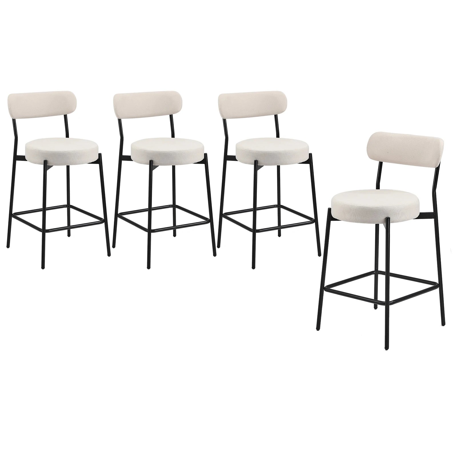 1 Oikiture 4x Bar Stools Kitchen Dining Chairs Counter Stool
 - Beige, 1 of 10