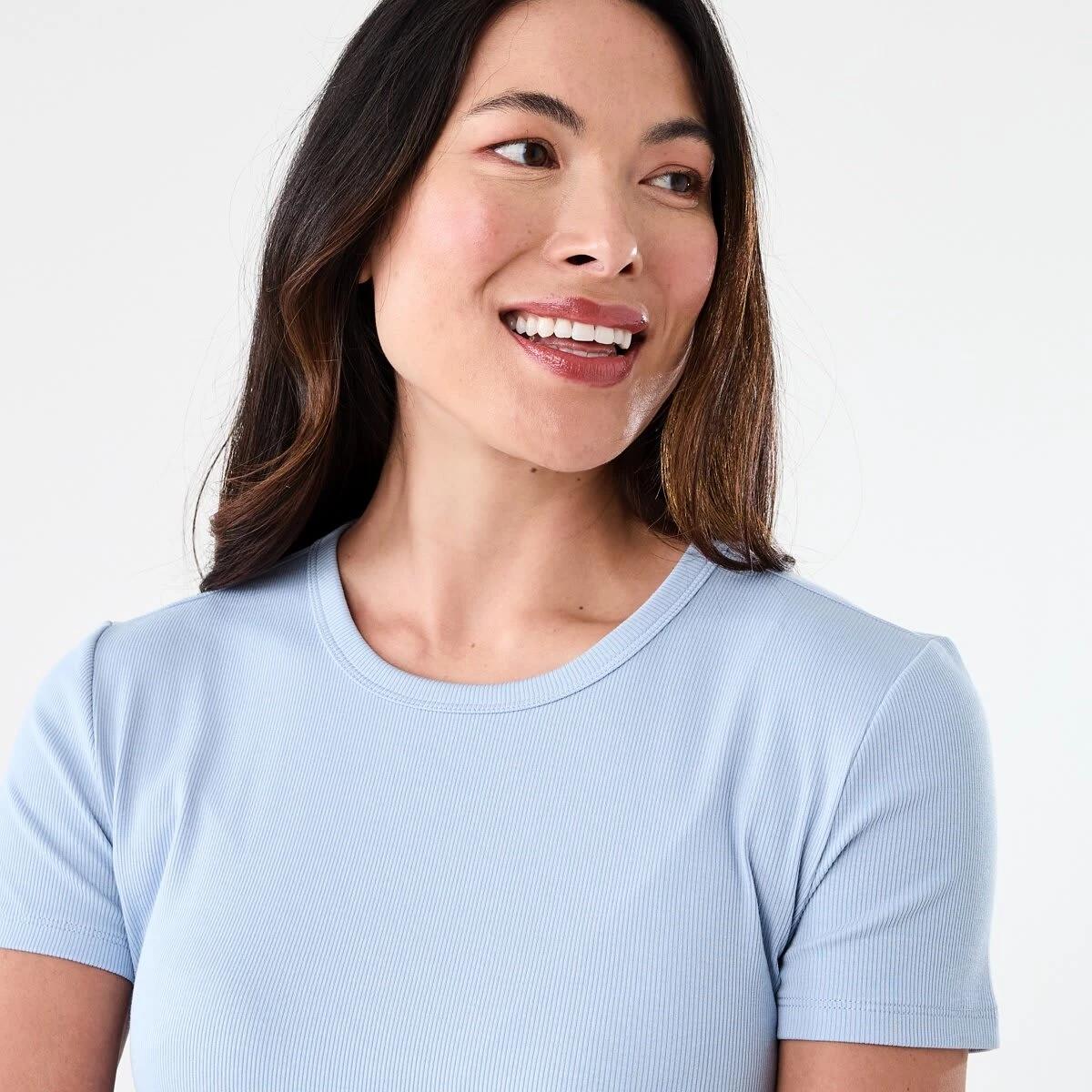 4 Short Sleeve Rib Crew Neck T-shirt BRUNI BLUE, 4 of 5