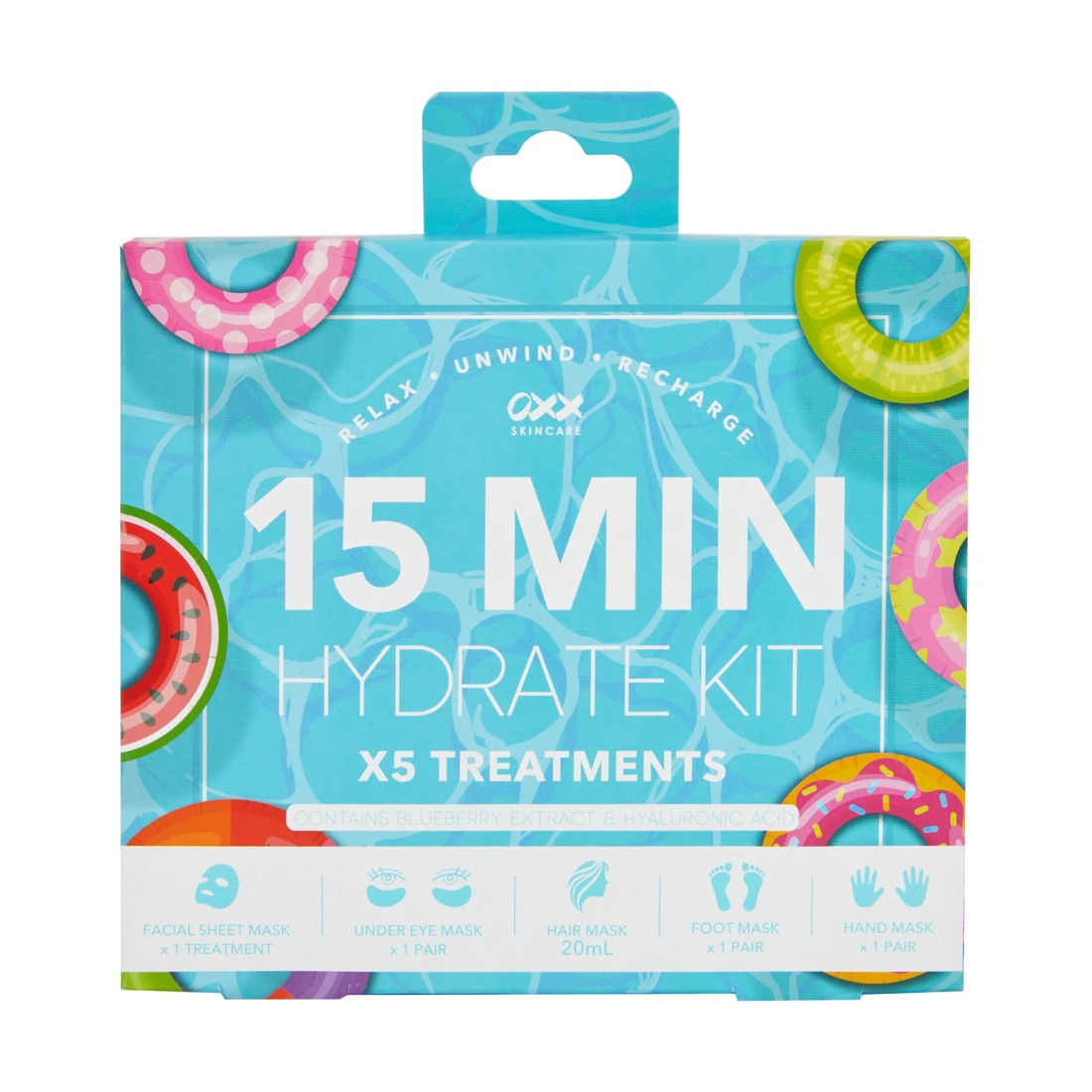 1 OXX Skincare 5 Pack 15 Min Hydrate Kit - Blueberry Extract and Hyaluronic Acid, 1 of 5