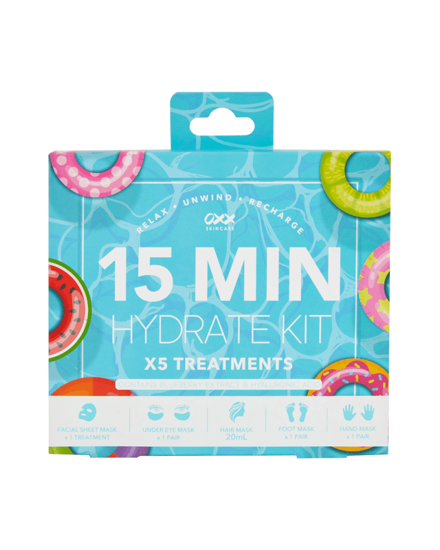 OXX Skincare 5 Pack 15 Min Hydrate Kit - Blueberry Extract and Hyaluronic 