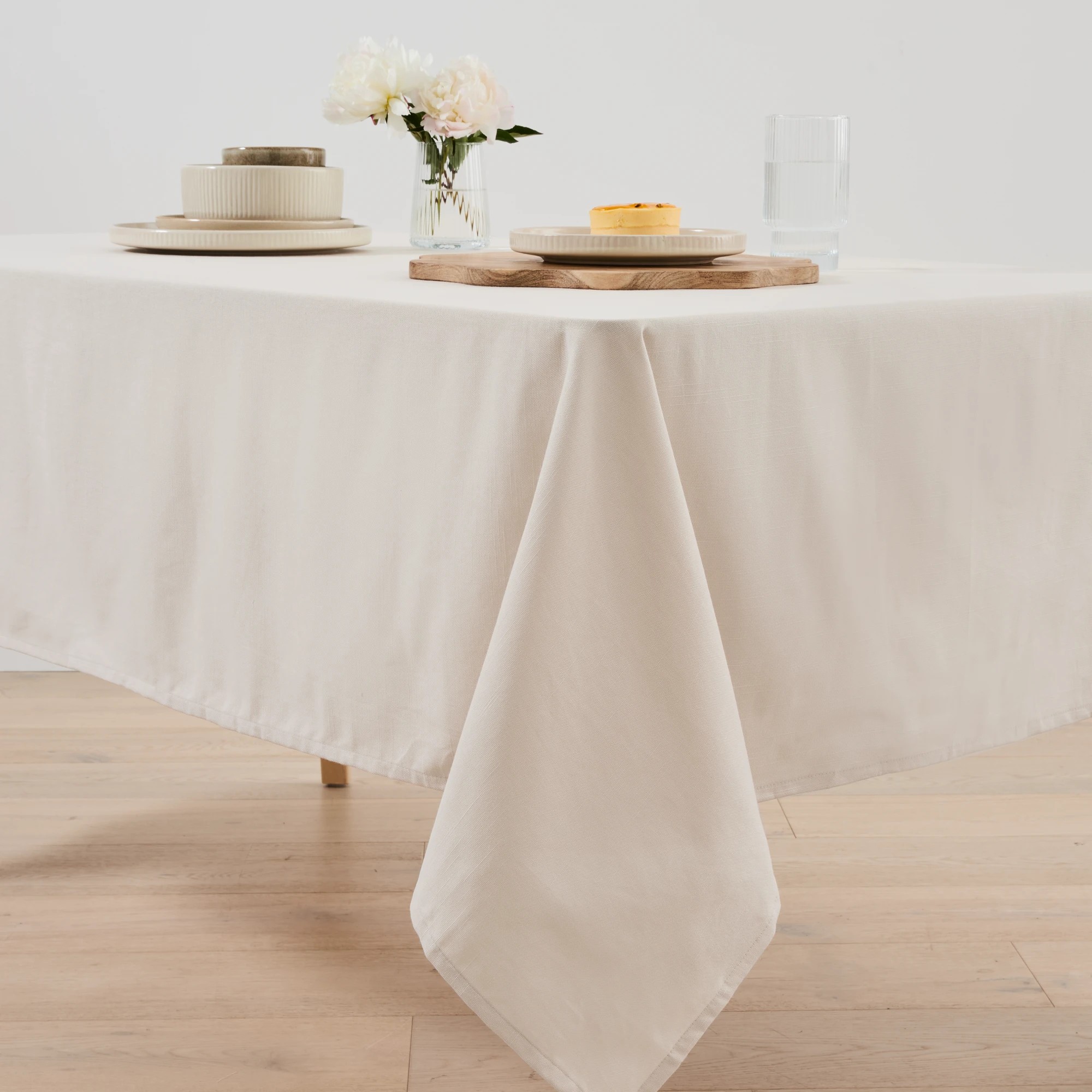 1 Sand Extra Large Linen Look Tablecloth, 1 of 6