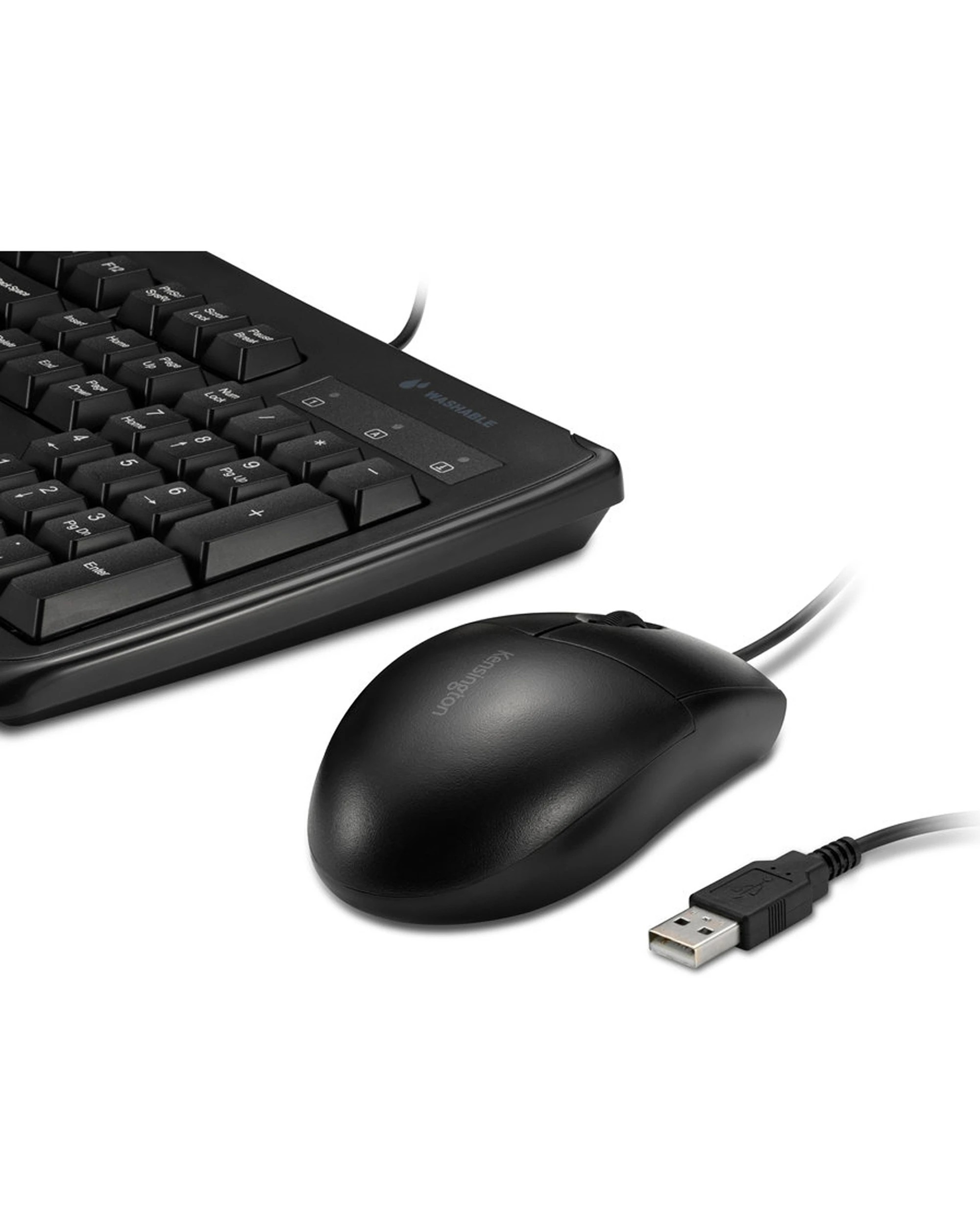 3 Kensington Pro Fit Washable Wired Keyboard & Mouse Set For Desktop - Black, 3 of 7