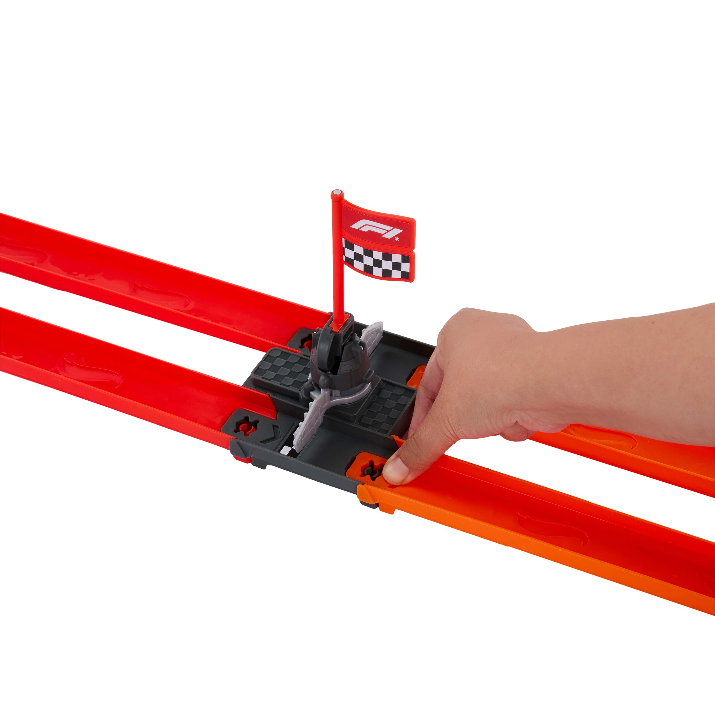 3 Hot Wheels Racing Formula 1 Grid Start Track Set & 2 Die-Cast F1 Cars in 1:64 Scale, 3 of 6