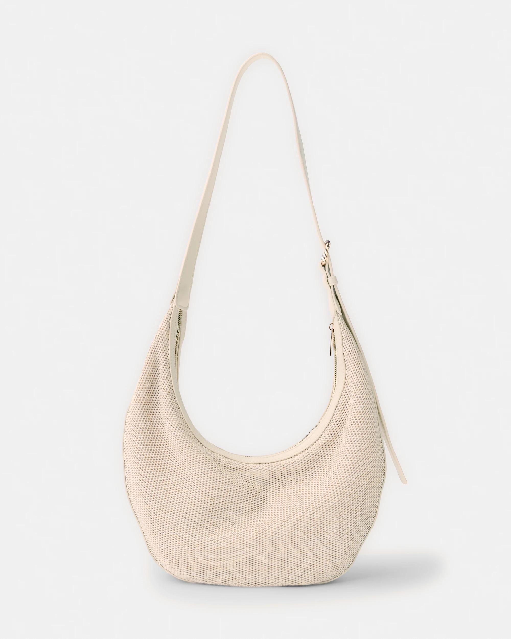 1 Slouchy Woven Crossbody Bag Natural, 1 of 4