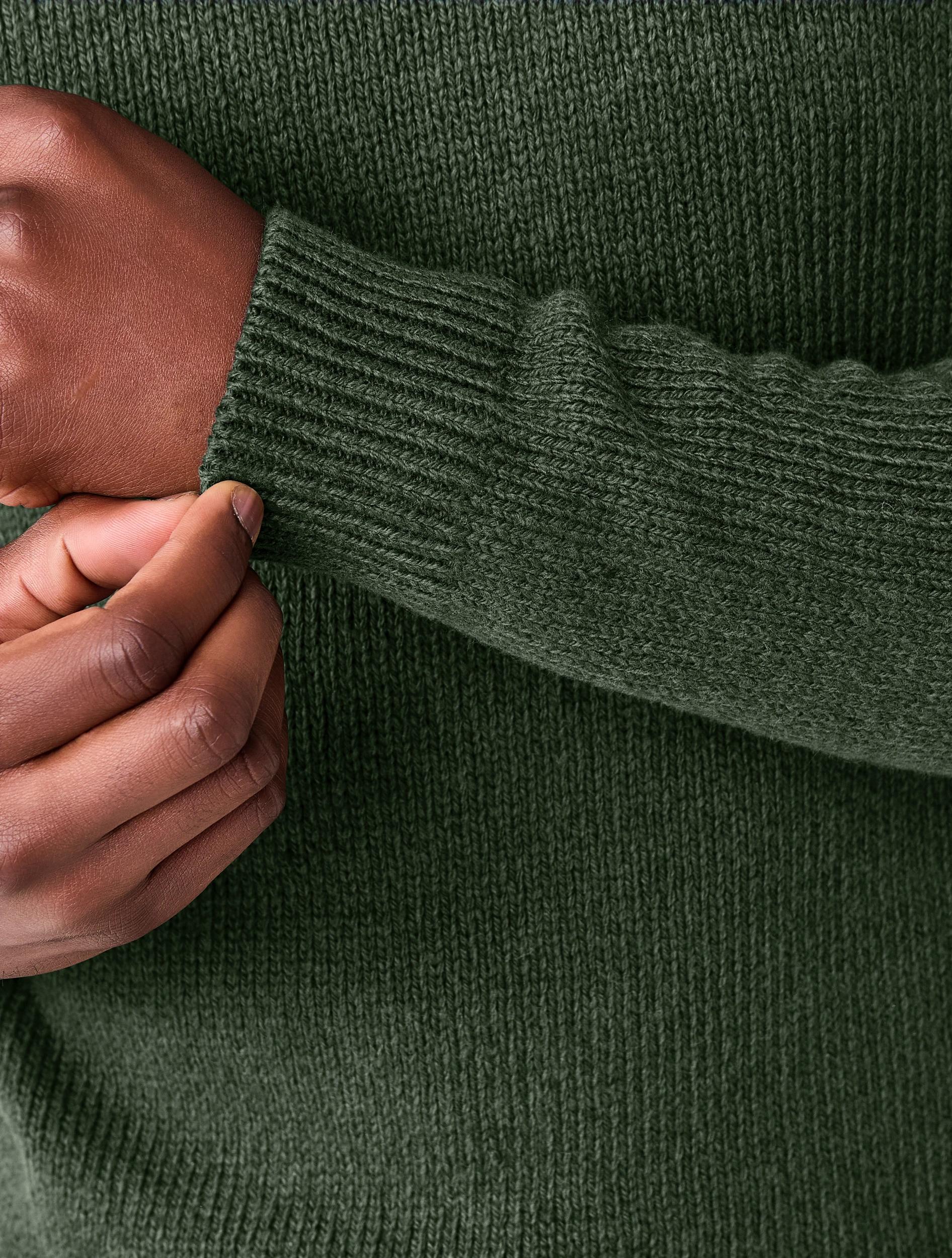 7 Twisted Yarn Crew Knit Jumper Grn Green, 7 of 7