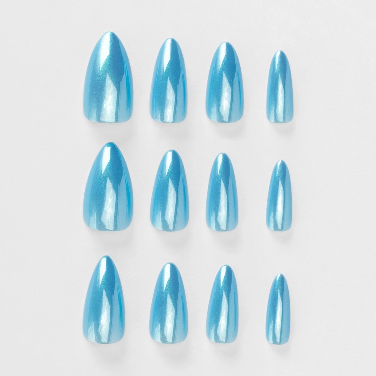 5 OXX Cosmetics 24 Pack False Nails with Adhesive - Stiletto Shape, Blue Glaze, 5 of 5