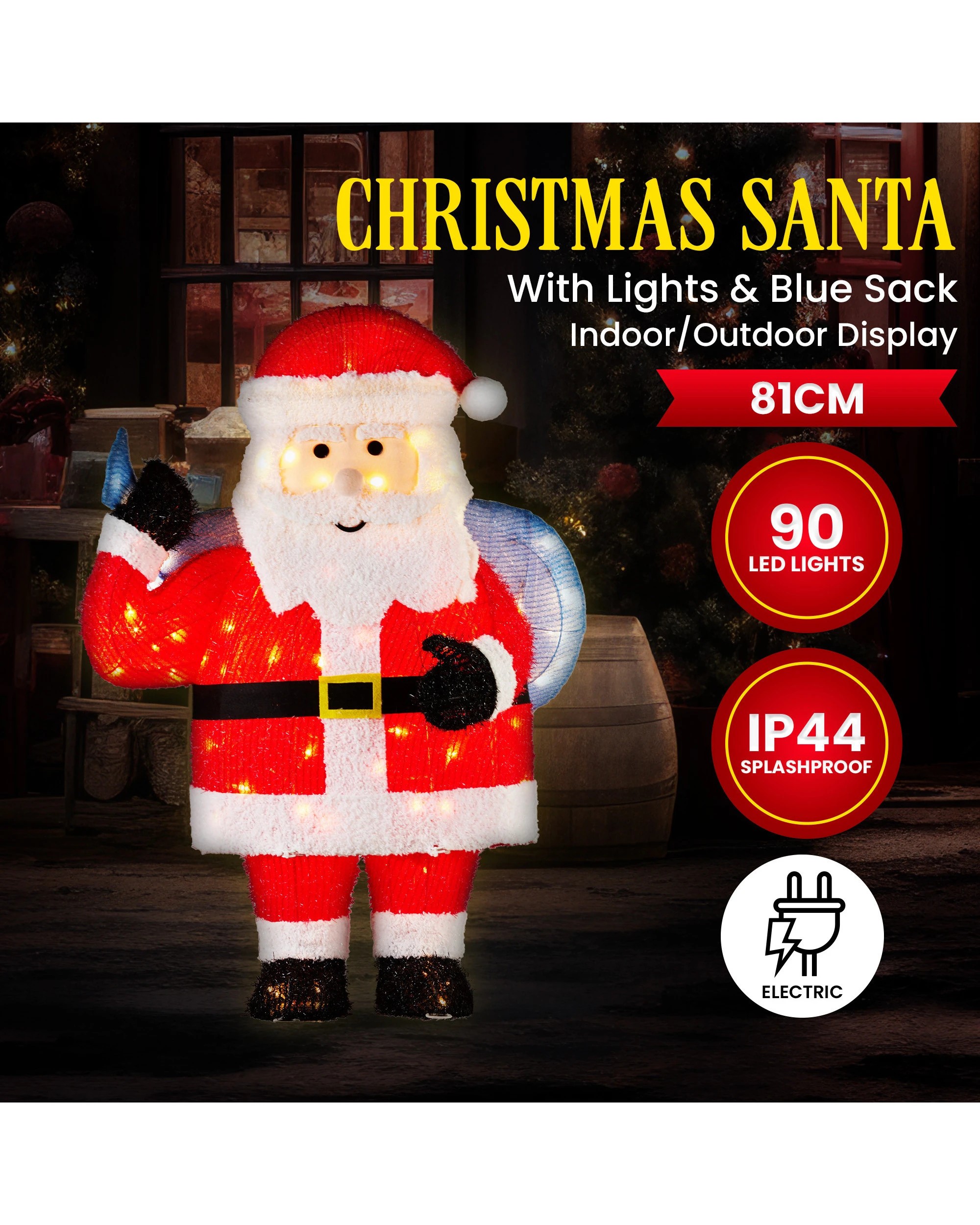 7 Christabelle 81cm Christmas Santa Display With Lights, 7 of 7