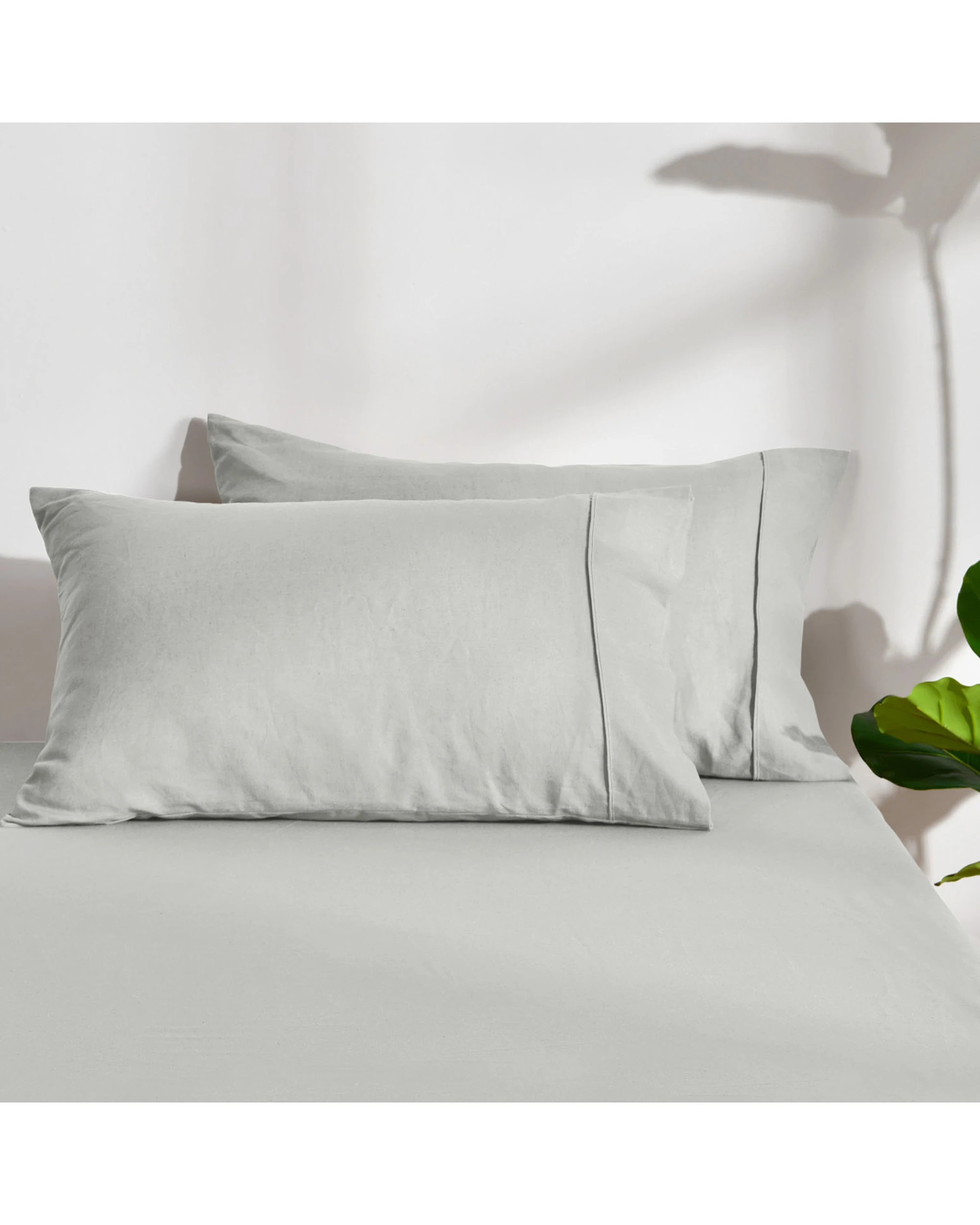 1 Dreamaker Linen Cotton Standard Pillowcase Twin Pack - Dove Grey, 1 of 5