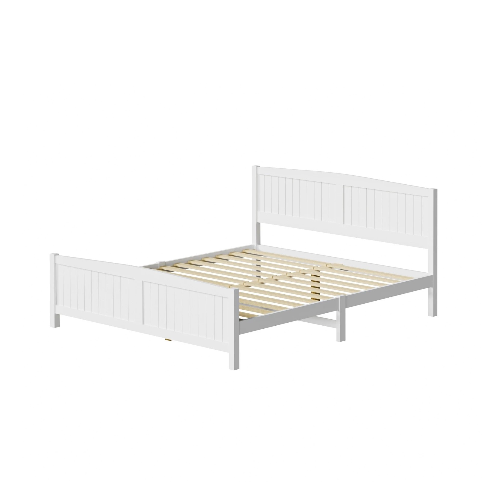 7 Oikiture Bed Frame King Size Wooden Base Timber Platform
 - White, 7 of 10