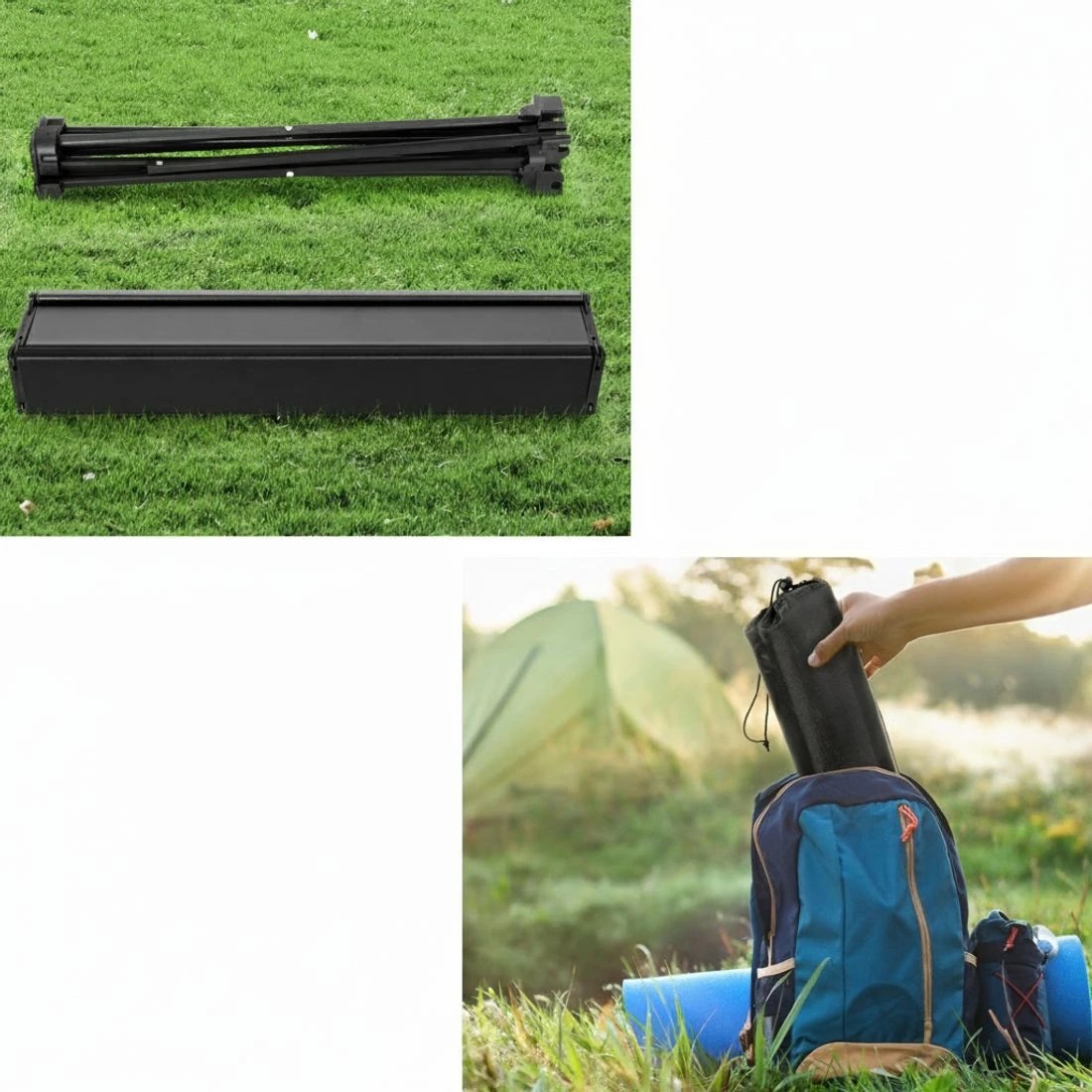 6 Weisshorn Folding Camping Table 40CM Roll Up Outdoor Picnic BBQ Aluminium Desk - Silver, 6 of 6