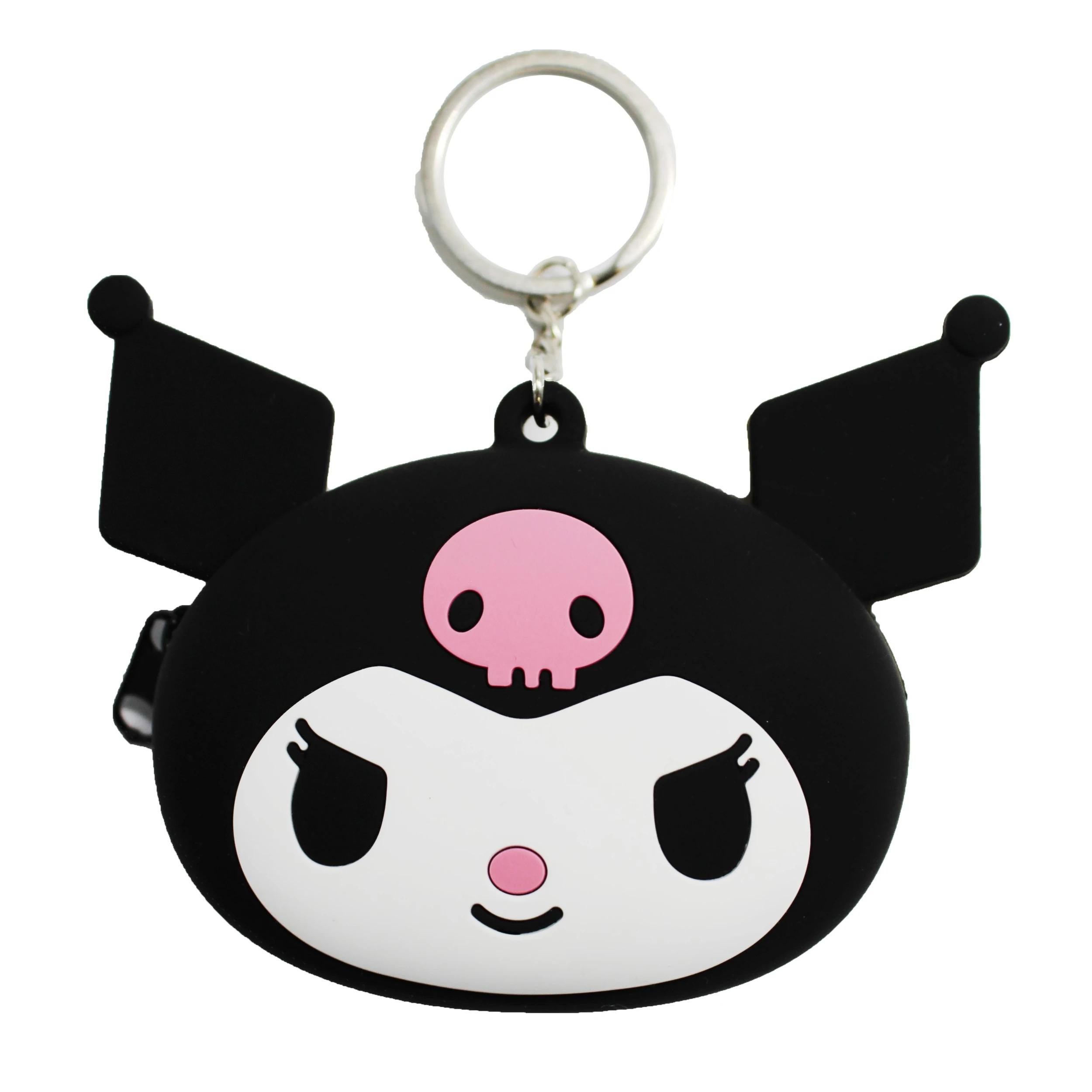 2 Hello Kitty and Friends License Kuromi Silicone Coin Purse Keyring - Black Kuromi, 2 of 4