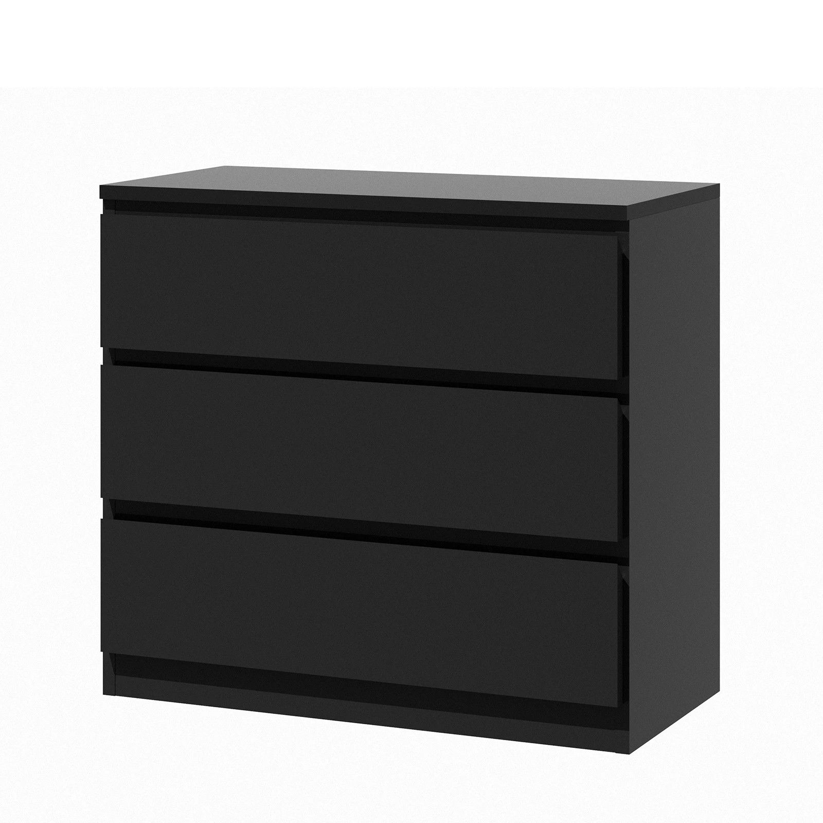 1 Oikiture 3 Chest Of Drawers Lowboy Dresser Table Storage Cabinet Bedroom
 - Black, 1 of 10