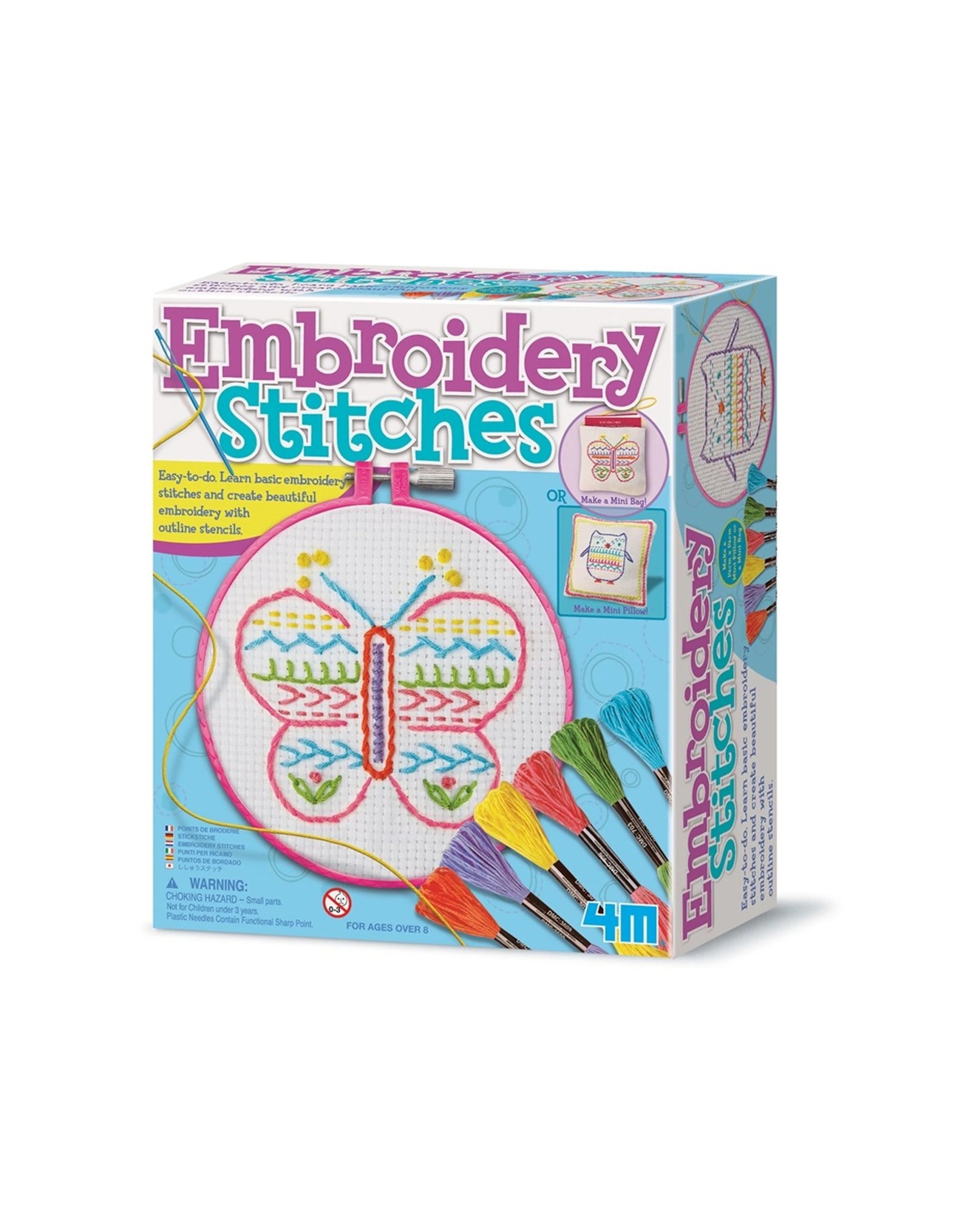 1 4M Embroidery Stitches Kids Children Fun Knit Activity Art Craft With Outline, 1 of 3