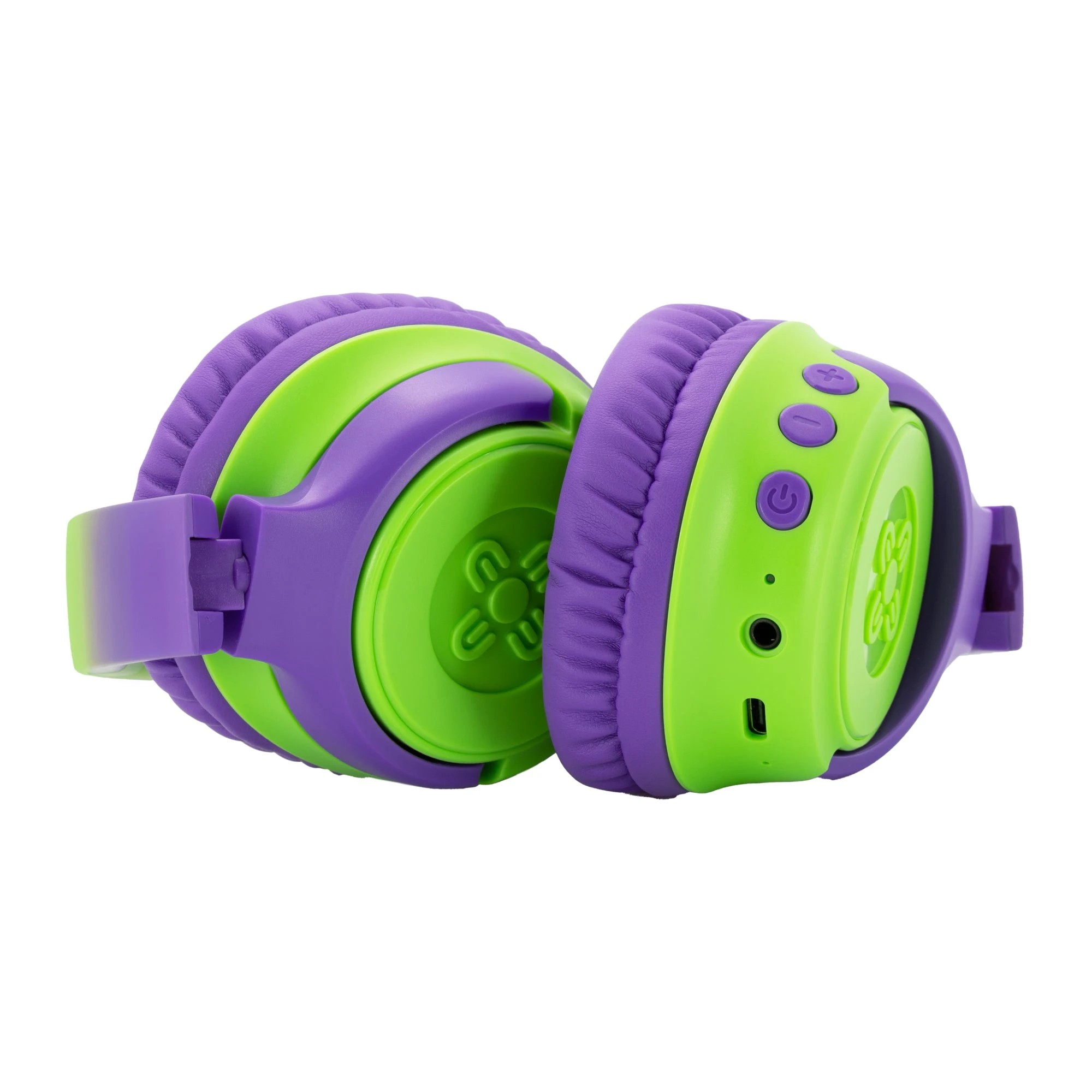 3 Moki Mixi Kids Volume-Limited Wireless Headphones - Green/Purple - Multi, 3 of 4