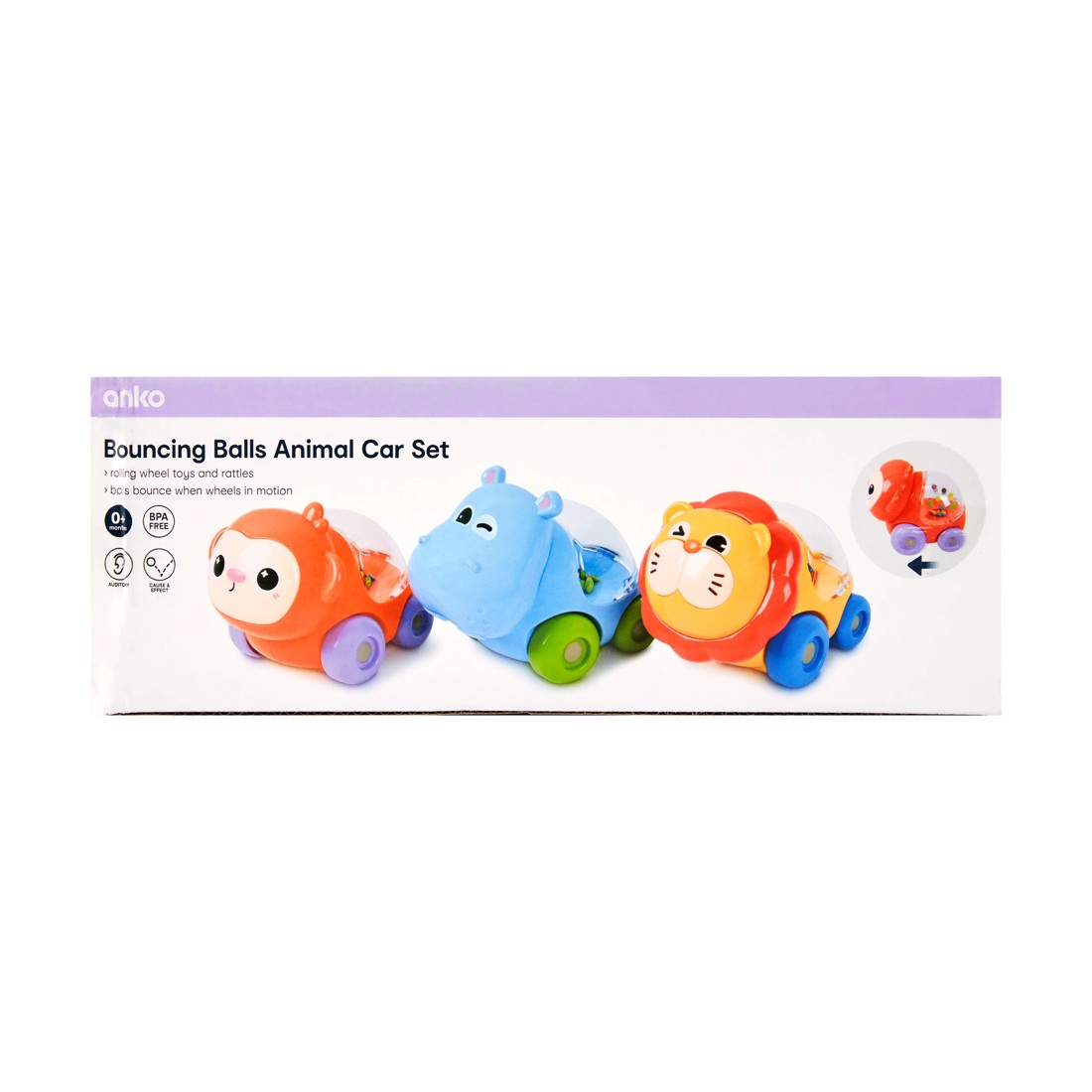 8 Bouncing Balls Animal Car Set, 8 of 8