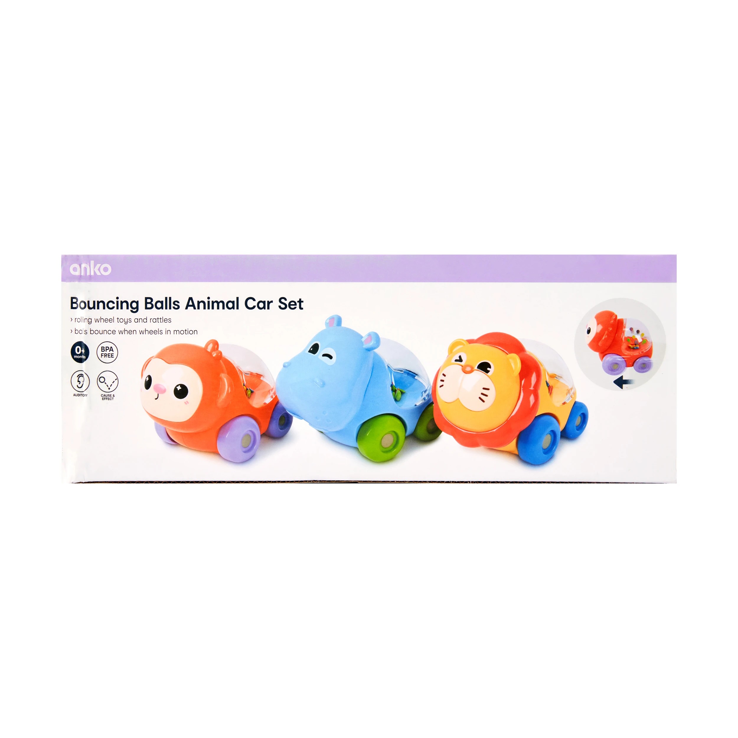 8 Bouncing Balls Animal Car Set, 8 of 8